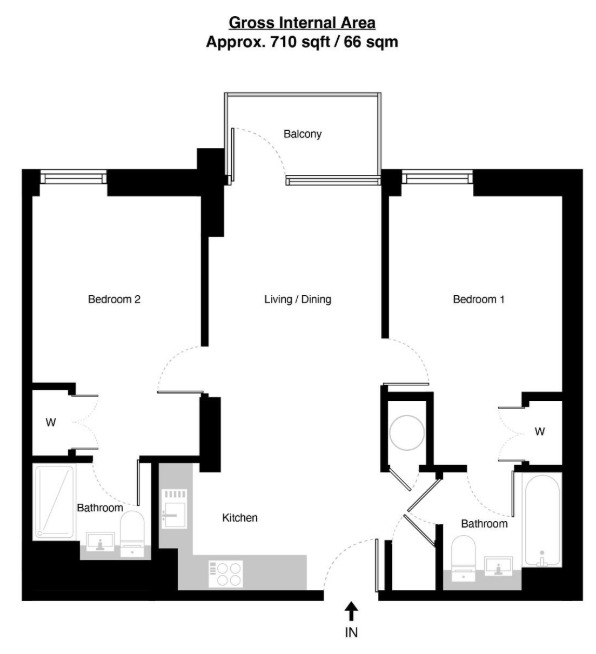 Apartment 1805, , Block B, 4 Hulme Street, Salford floorplan