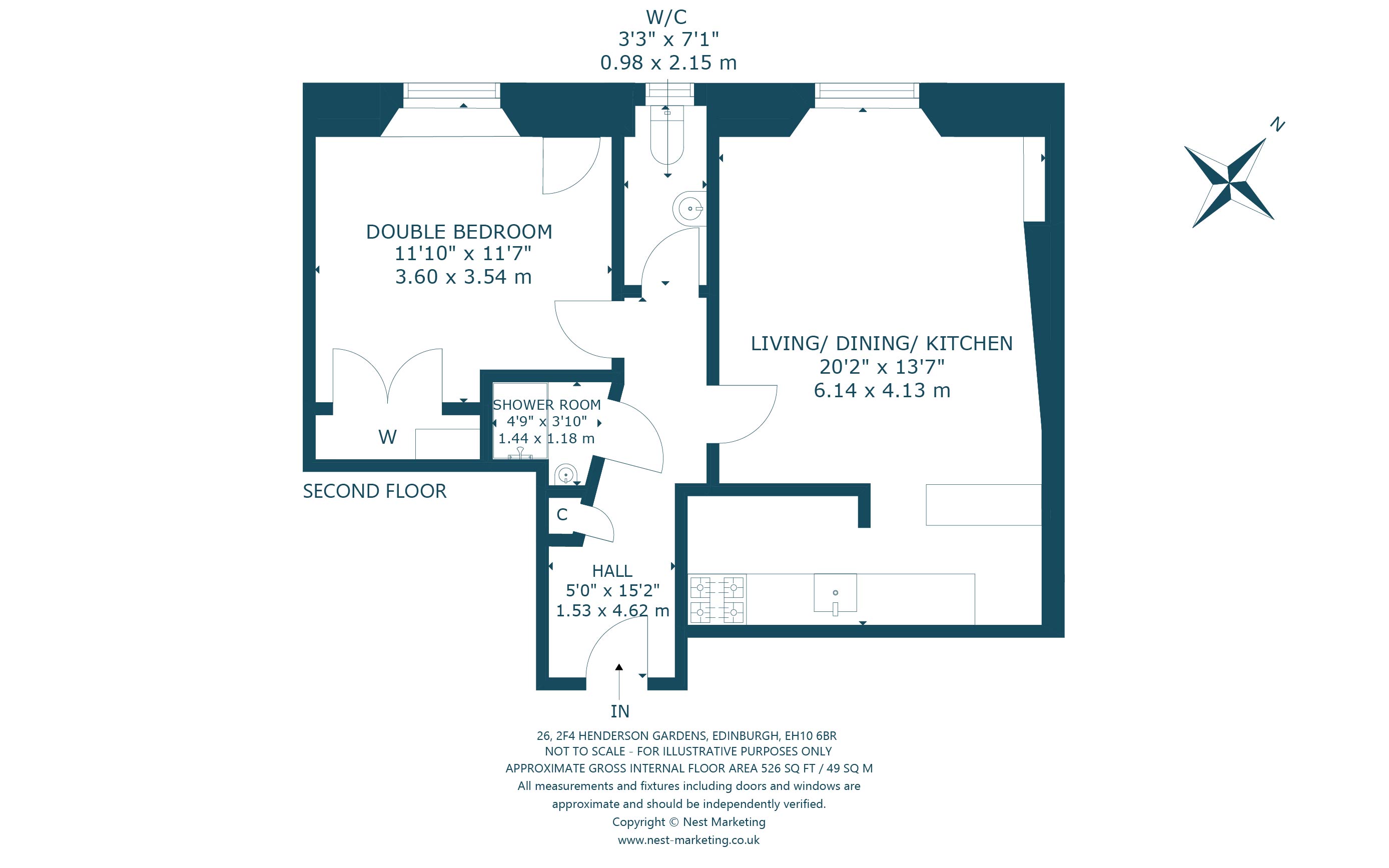 2F4 26, Henderson Gardens, Edinburgh floorplan