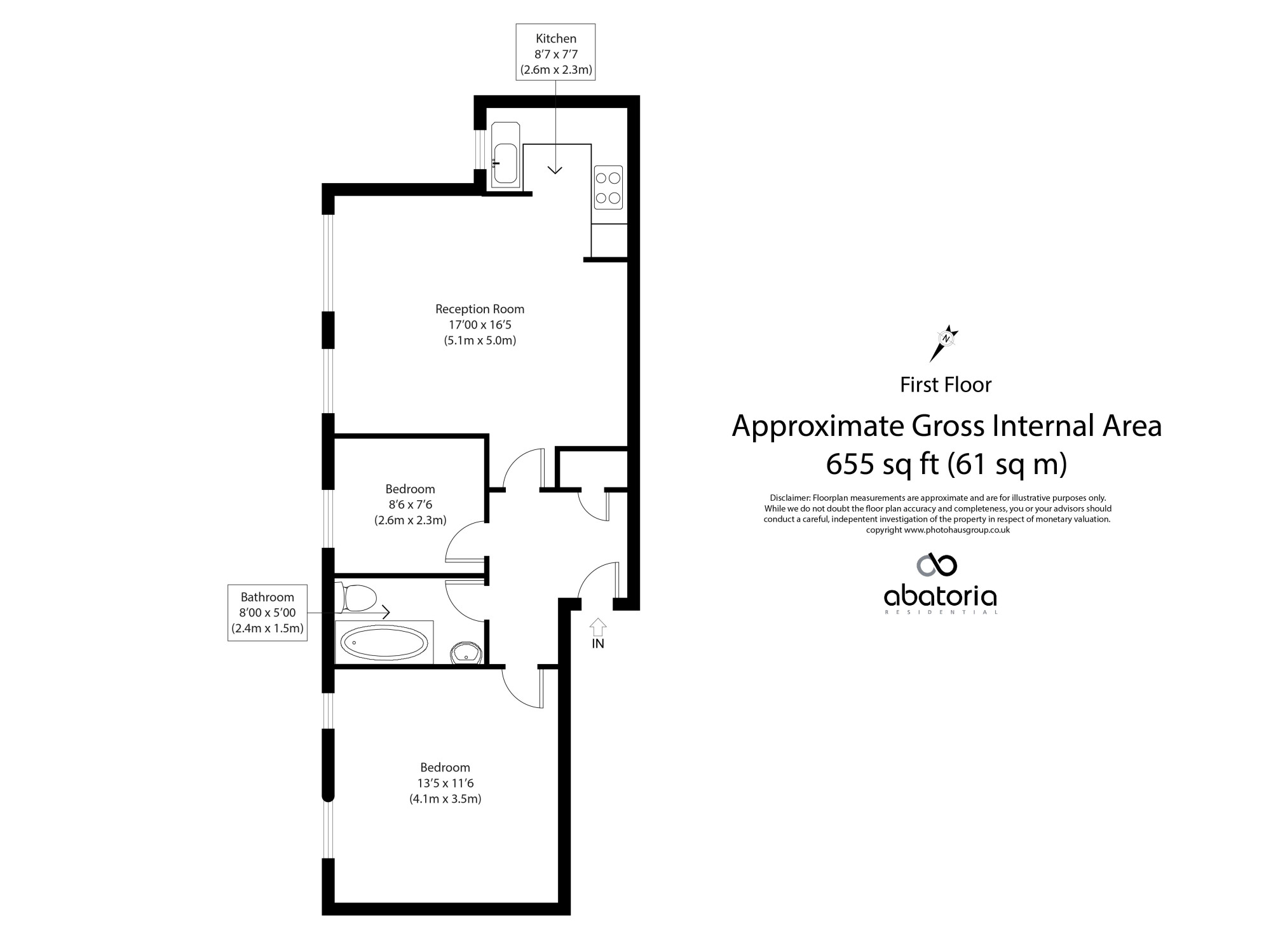 Flat 2, 52 Grove Road, Bow floorplan
