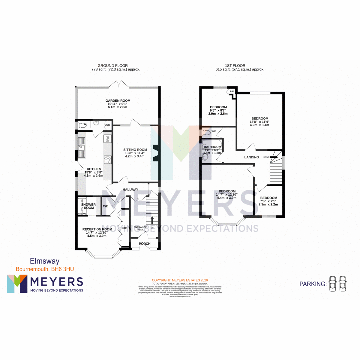 13, Elmsway, Bournemouth floorplan