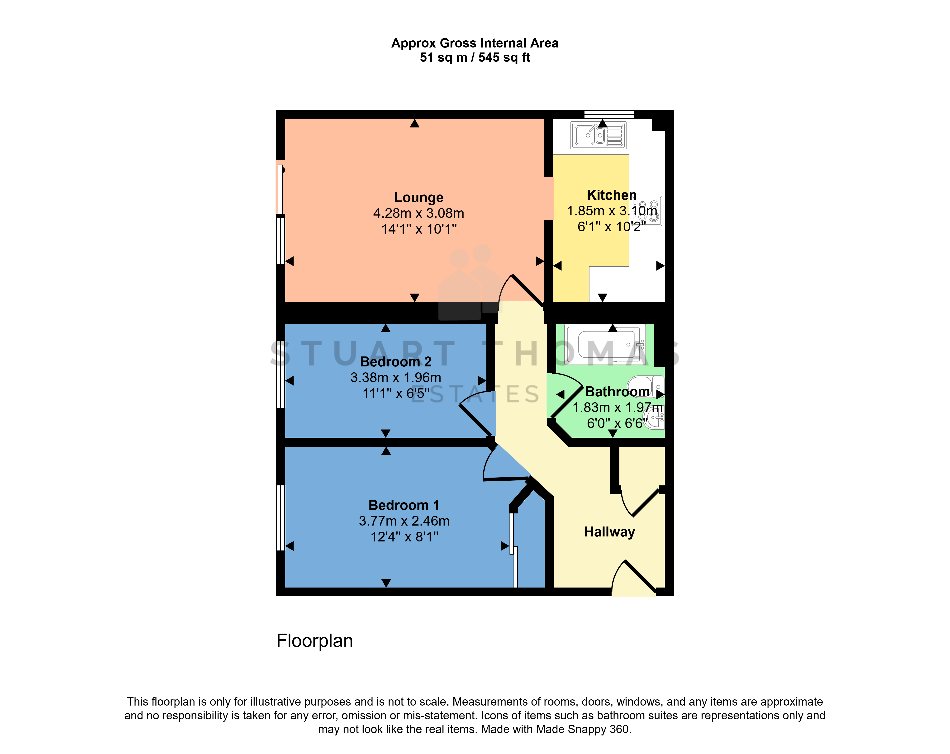 Flat 2 Kings Lodge, Benfleet Road, Hadleigh floorplan