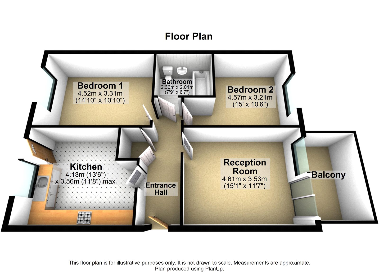 Flat 8 Bellflower Court,, Odell Walk, London floorplan