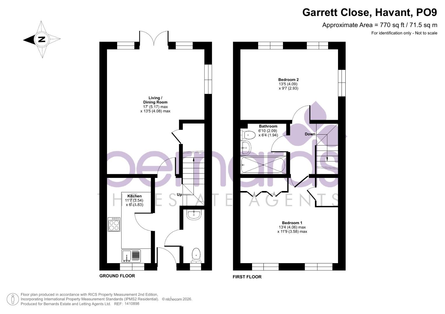 16, Garrett Close, Havant floorplan