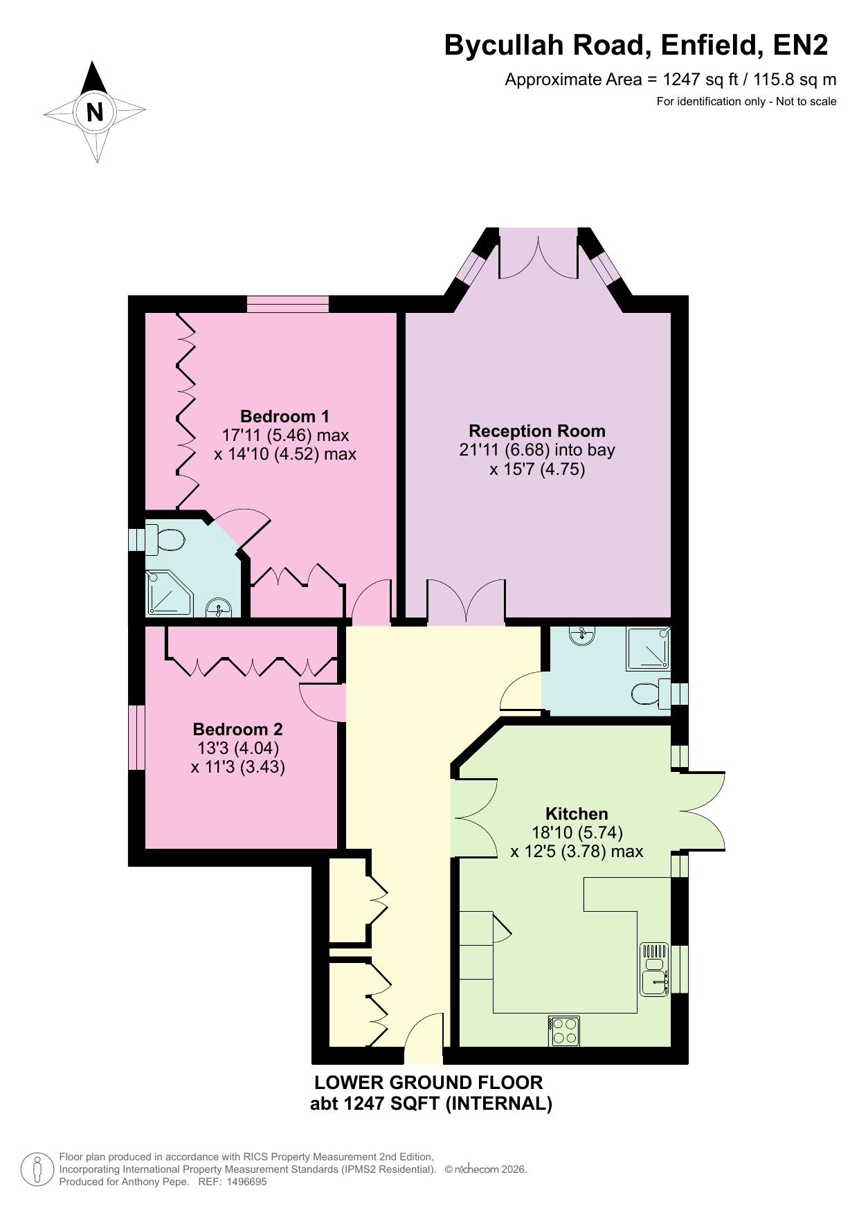 Flat 1, Blueberry Court, 37, Bycullah Road, Enfield floorplan