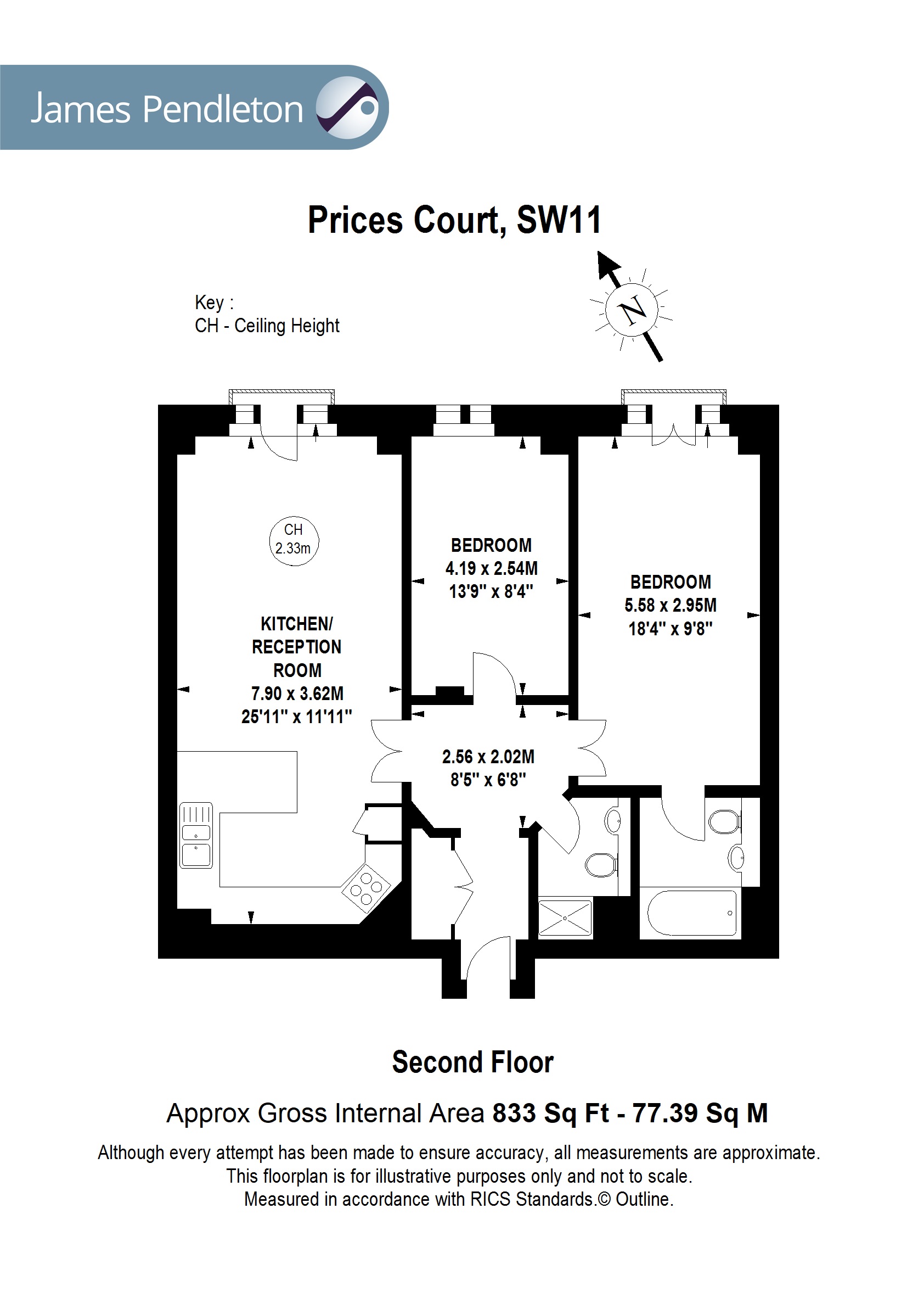 Prices Court, Cotton Row, Battersea SW11, 2 bedroom flat for sale