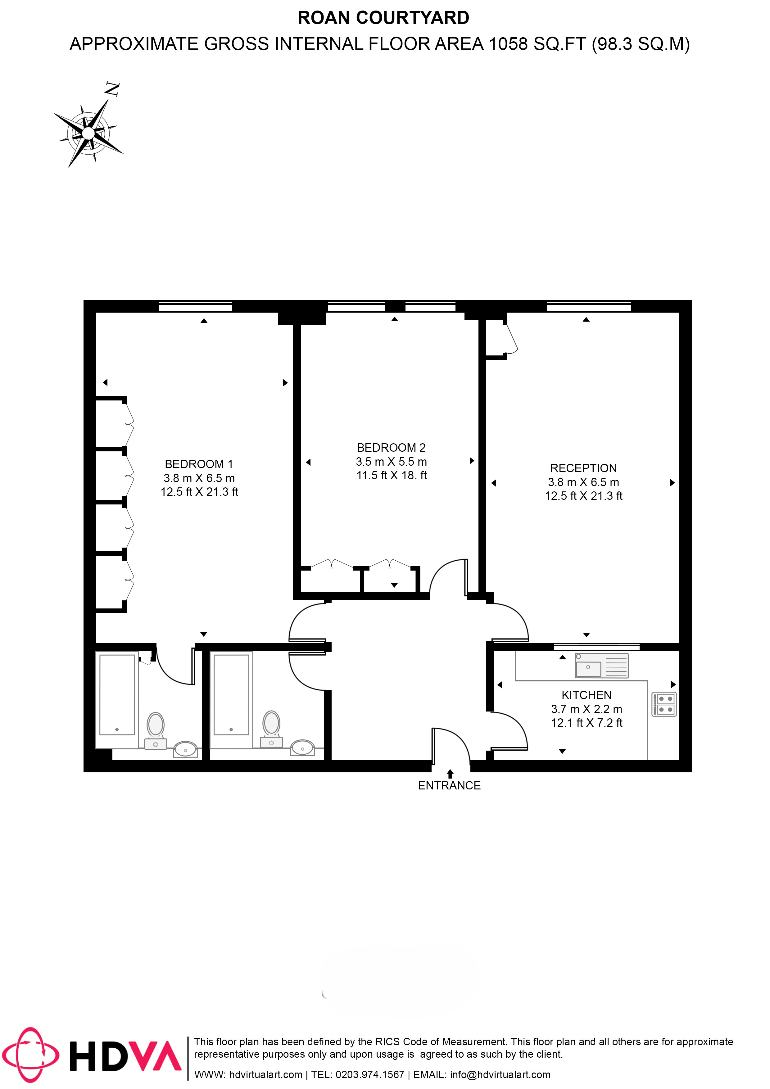 Flat 25, Roan Court, 60, Devonshire Drive, London floorplan