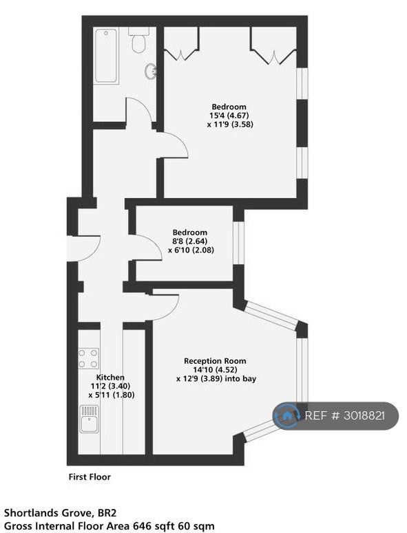 Flat, Shortlands Grove, Bromley floorplan