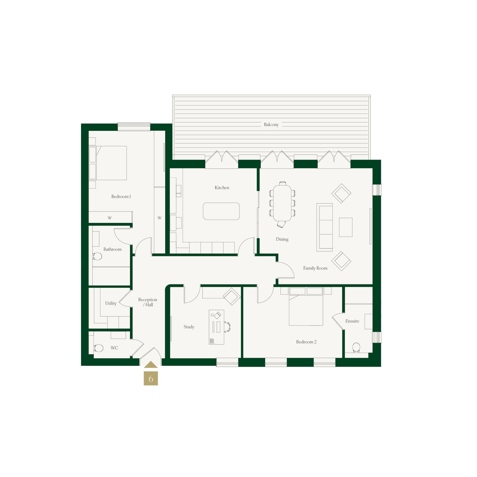 6, Flat  Wildacre, Northwood floorplan