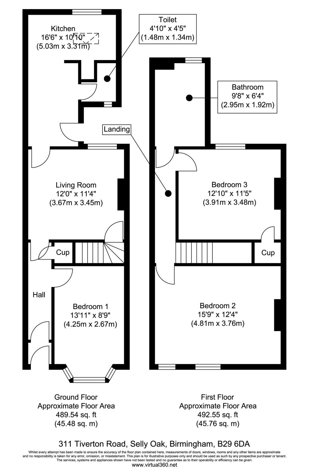 311, Tiverton Road, Birmingham floorplan