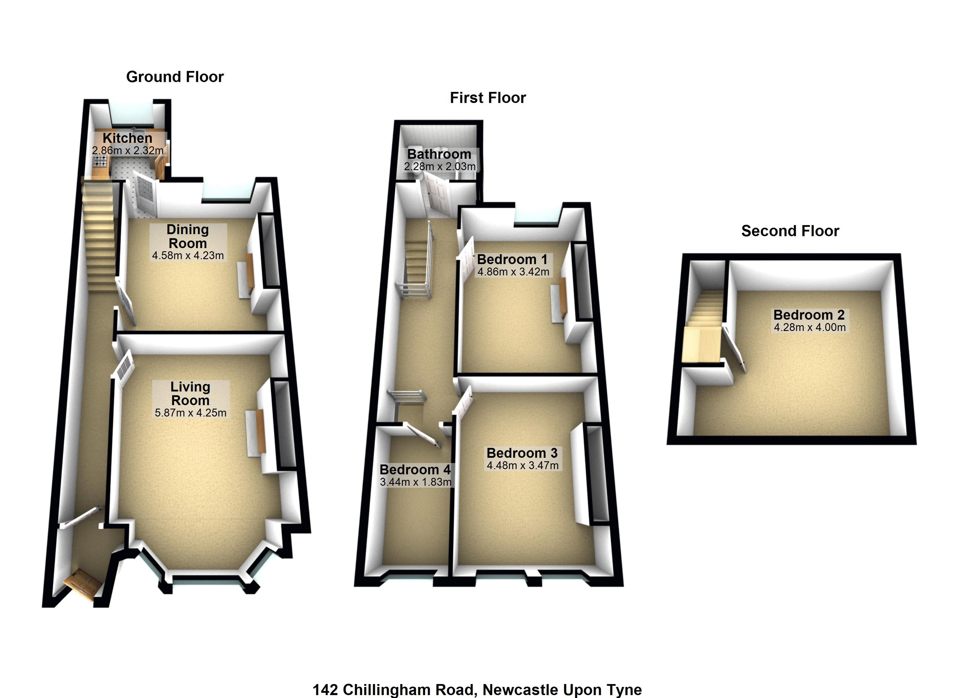 142, Chillingham Road, Newcastle Upon Tyne floorplan