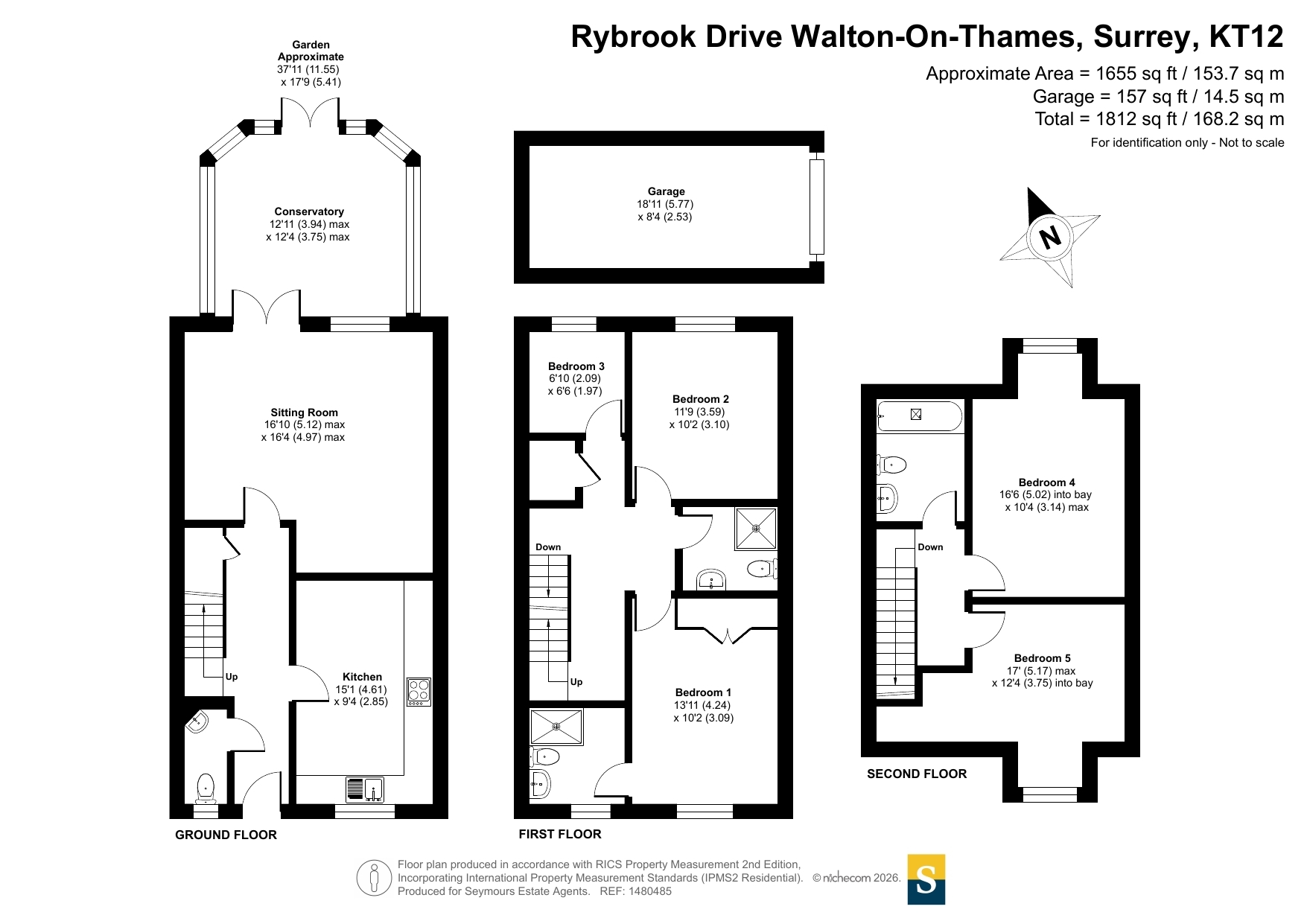 3 Rybrook Drive,, Walton-On-Thames, Surrey floorplan