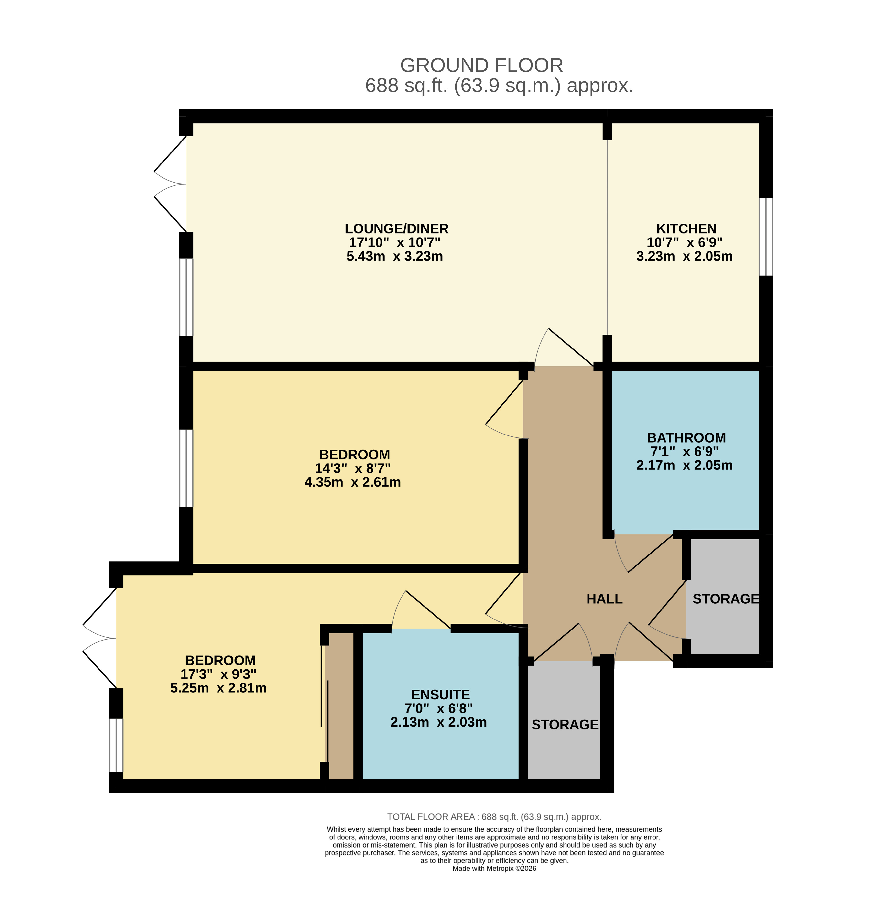 Flat 1, 5, Abbess Way, Waterloovillle floorplan