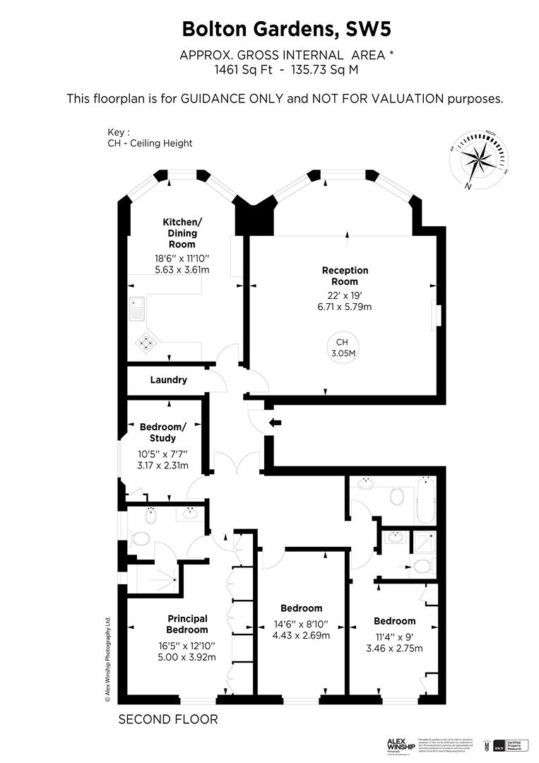 Flat 3, 23, Bolton Gardens, London floorplan