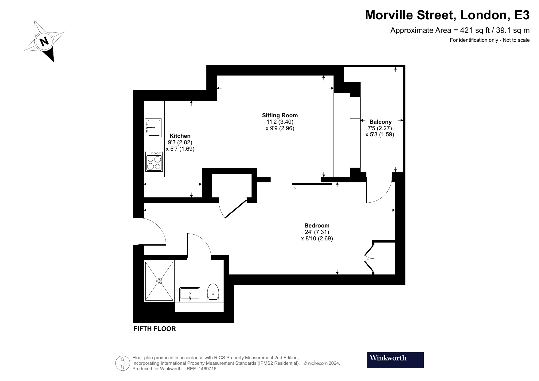 Apartment 24, 323, Morville Street, London floorplan