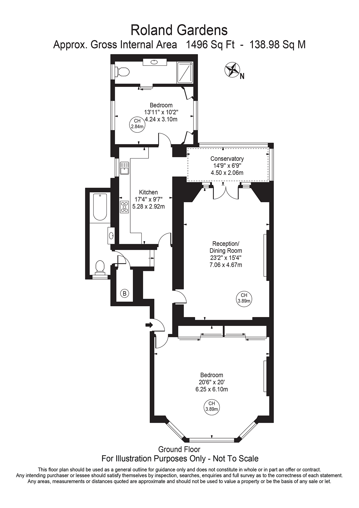 Roland Gardens, South Kensington, London SW7, 2 bedroom flat for sale