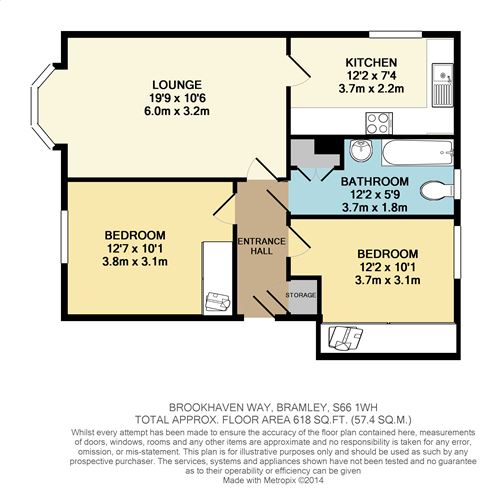 2 Bedrooms Flat for sale in 42 Brookhaven Way, Bramley S66