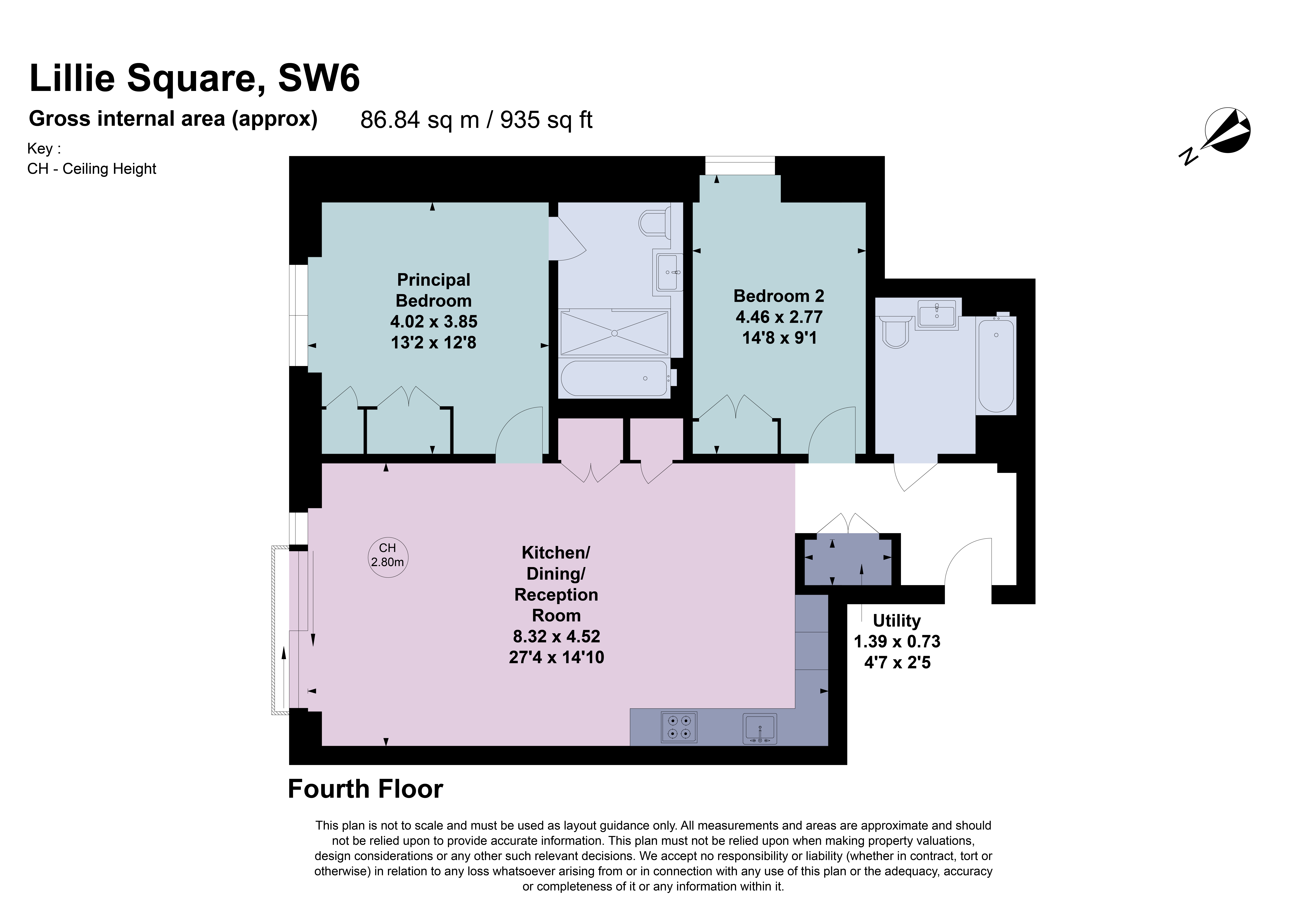 Flat 4.05, 9, Lillie Square, London floorplan