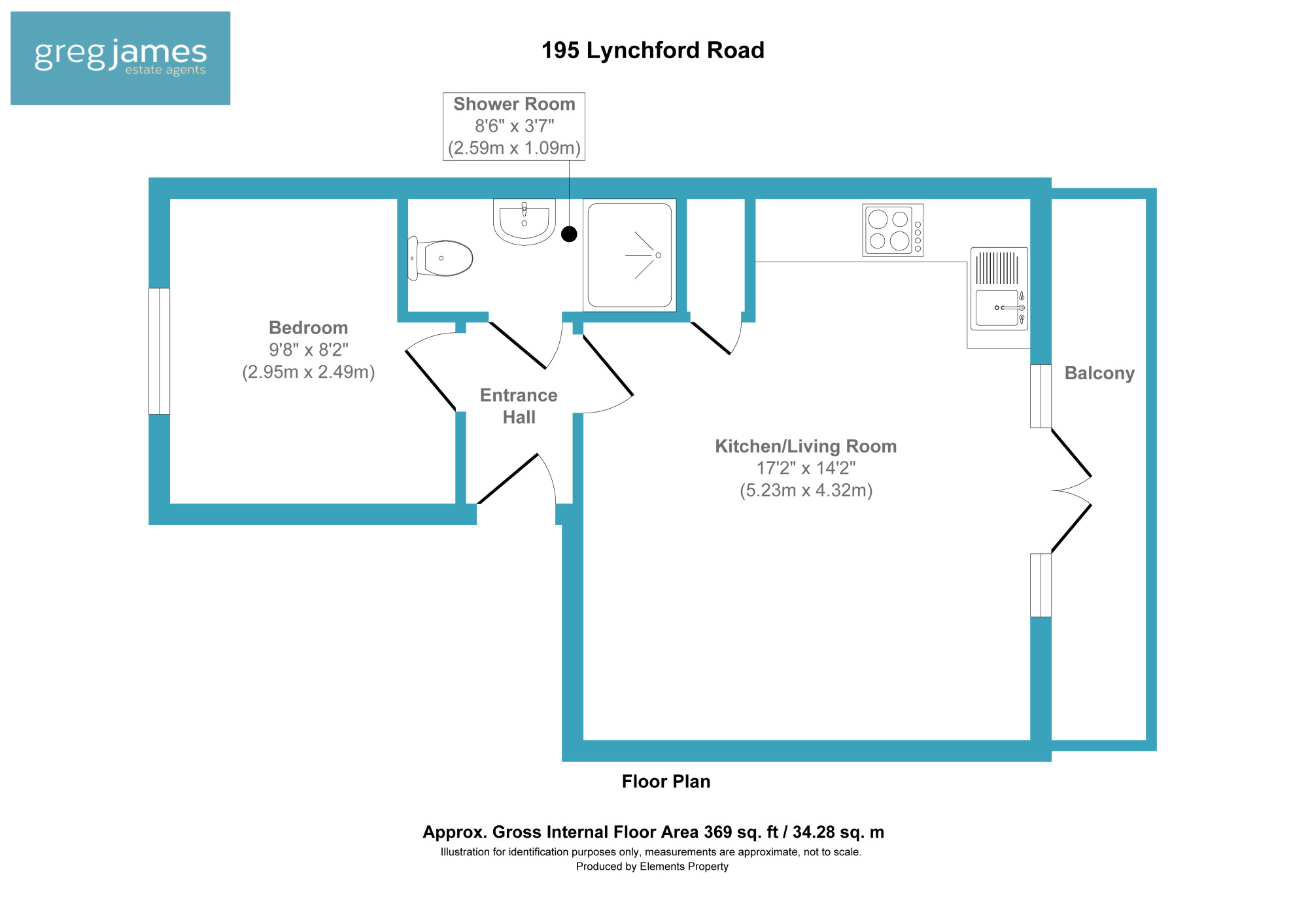 Flat 1, 195 Lynchford Road, Farnborough floorplan