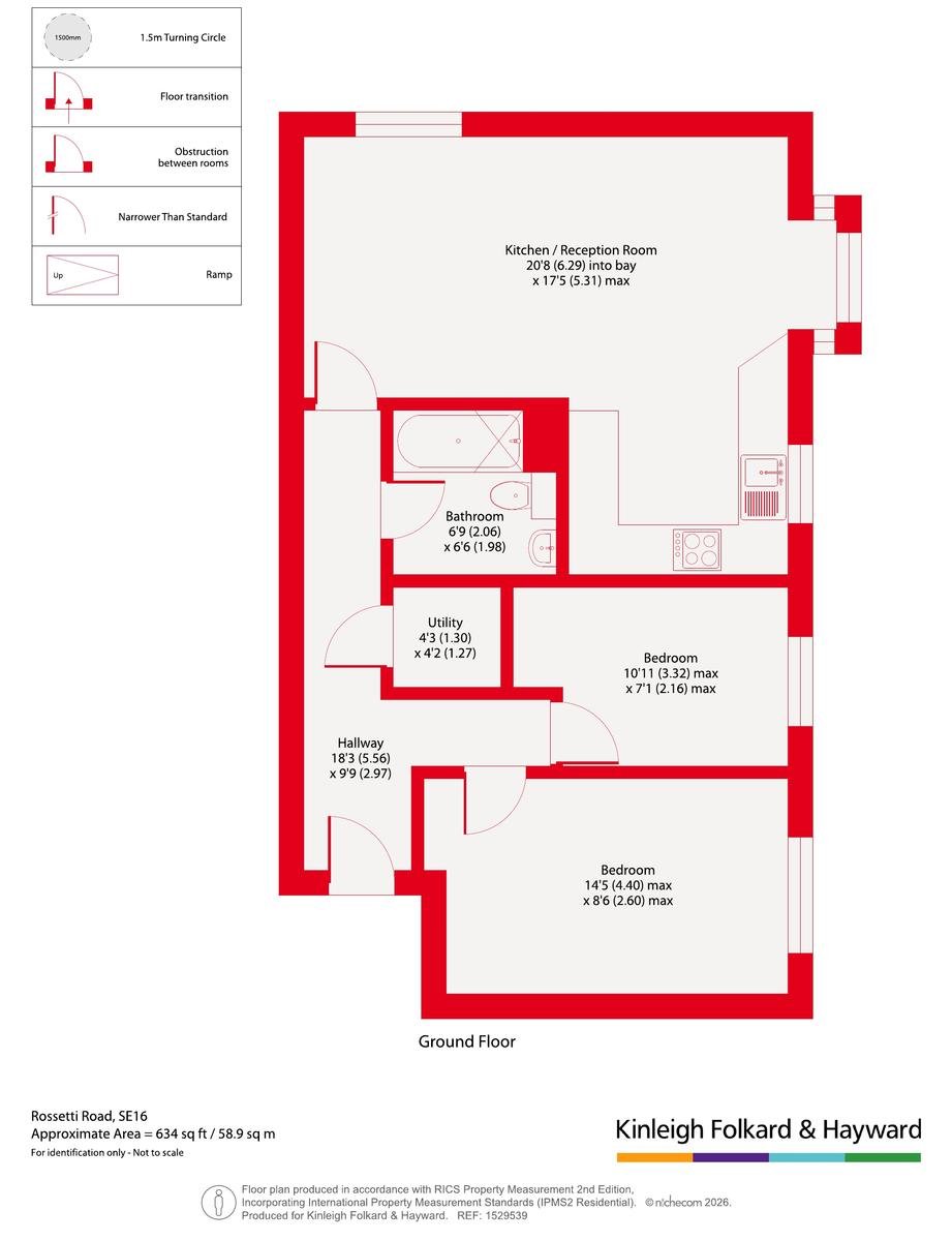 Flat 42, Hockney Court, 4, Rossetti Road, London floorplan