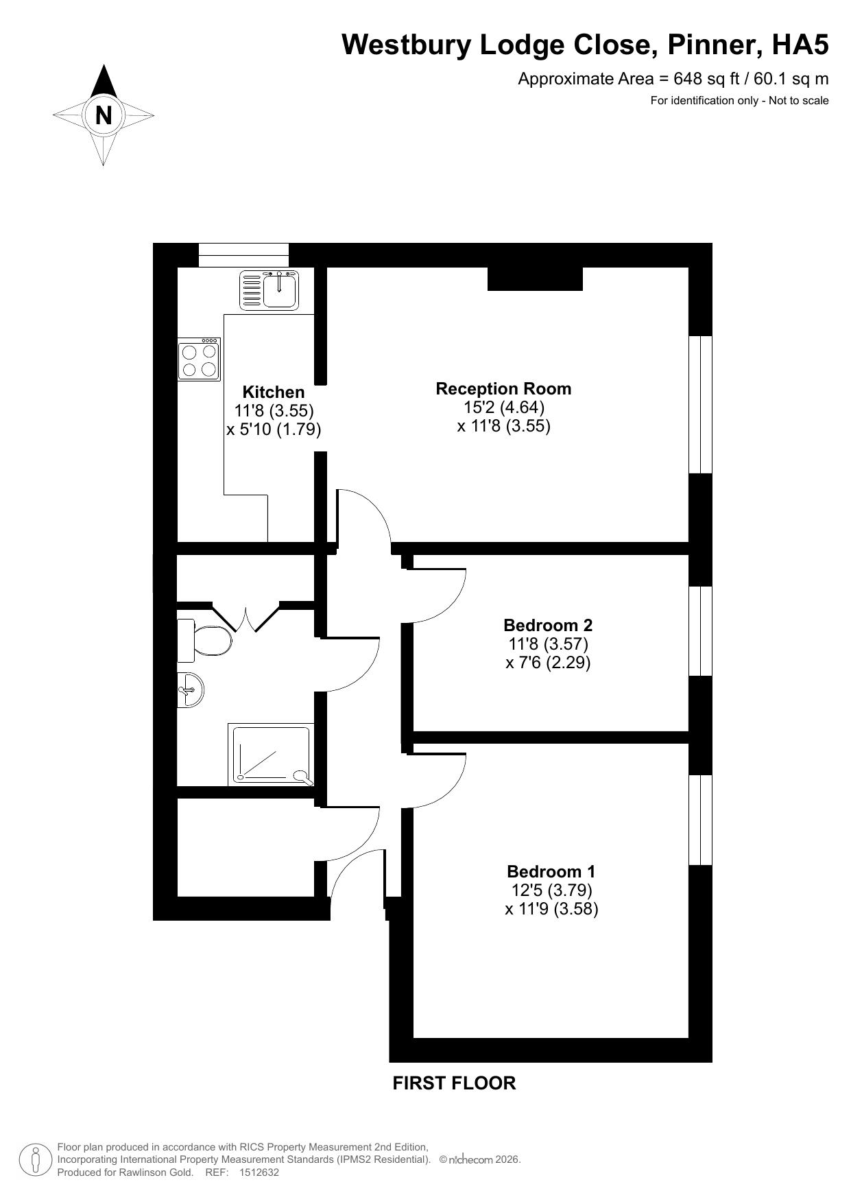 11, Windsor Court,, Westbury Lodge Close, Pinner floorplan