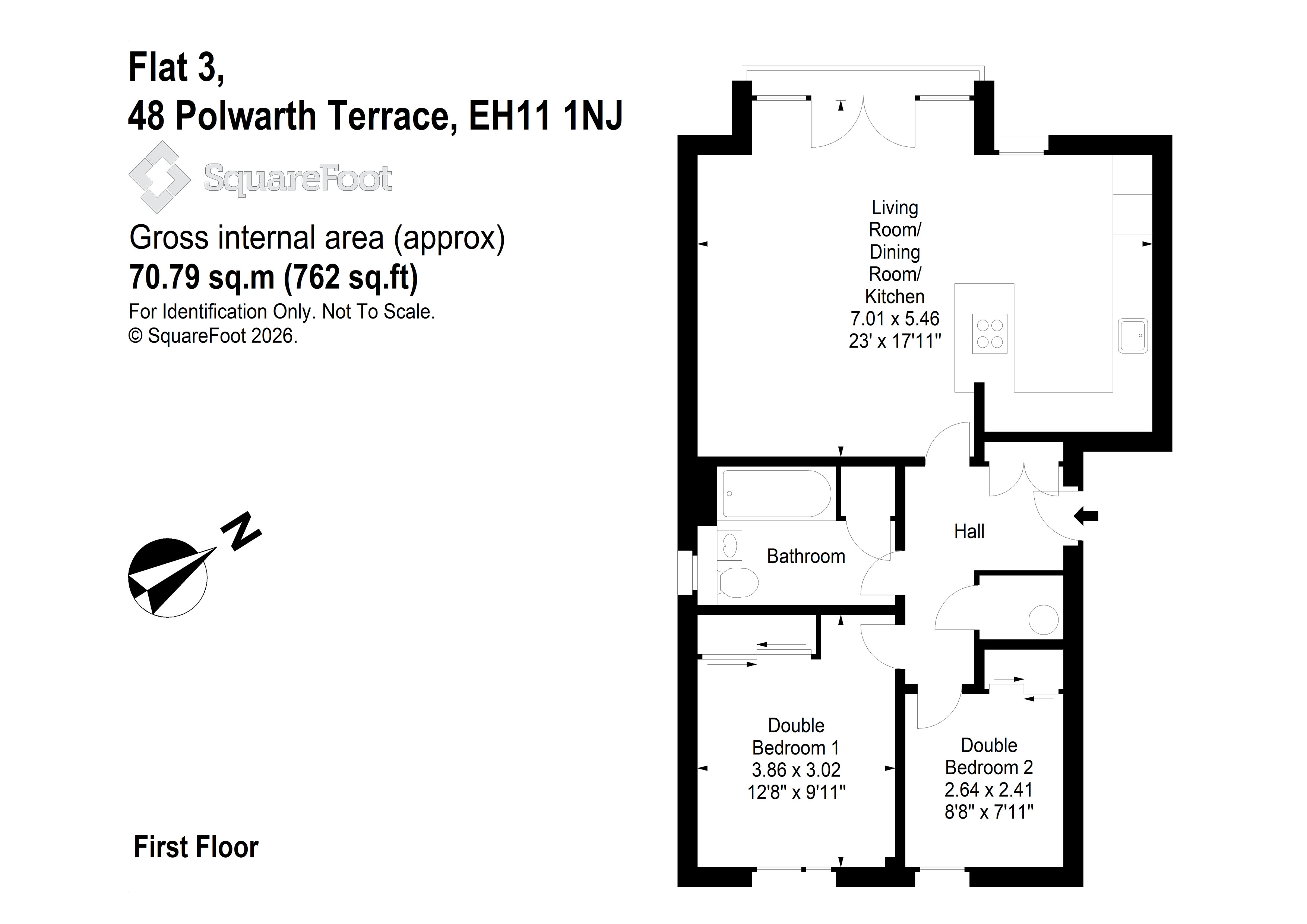 Flat 3, 48, Polwarth Terrace, Edinburgh floorplan