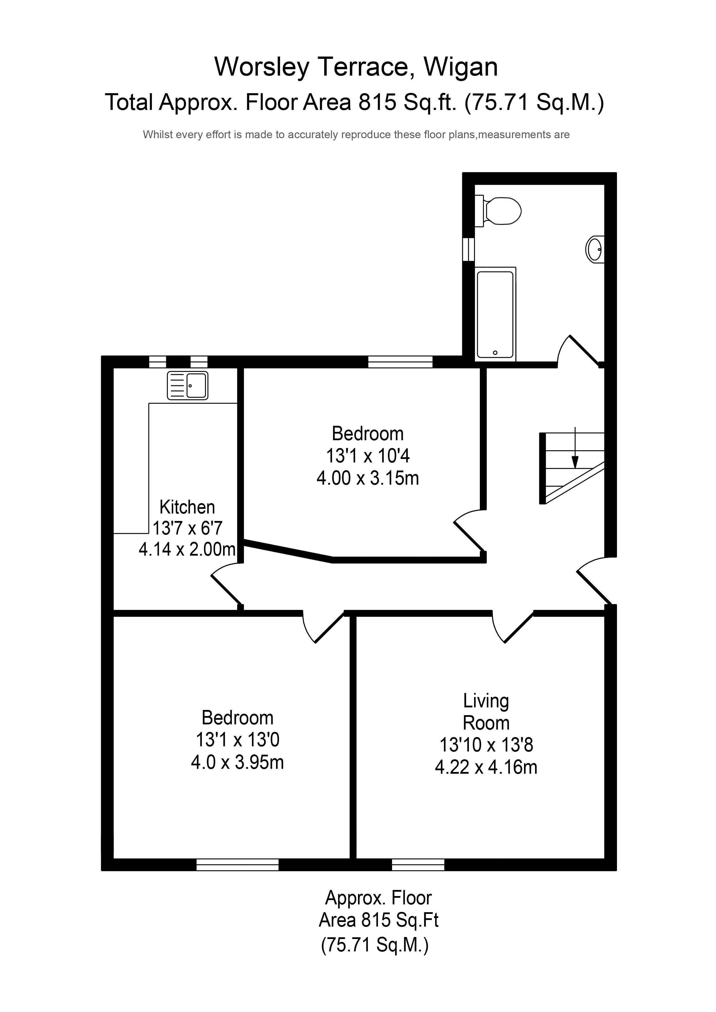 2 Bedrooms Flat to rent in Worsley Terrace, Wigan WN1
