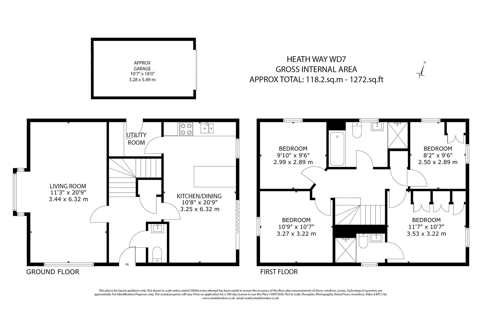 1, Heath Way, Shenley floorplan