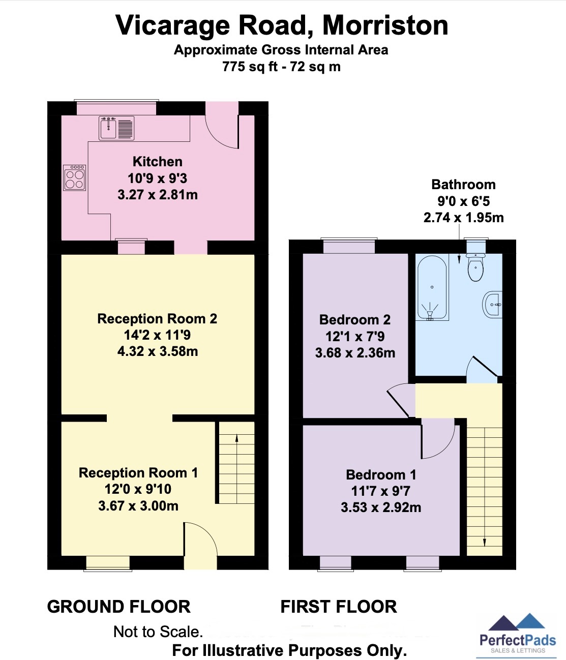 Vicarage Road, Morriston, Swansea SA6, 2 bedroom terraced house for