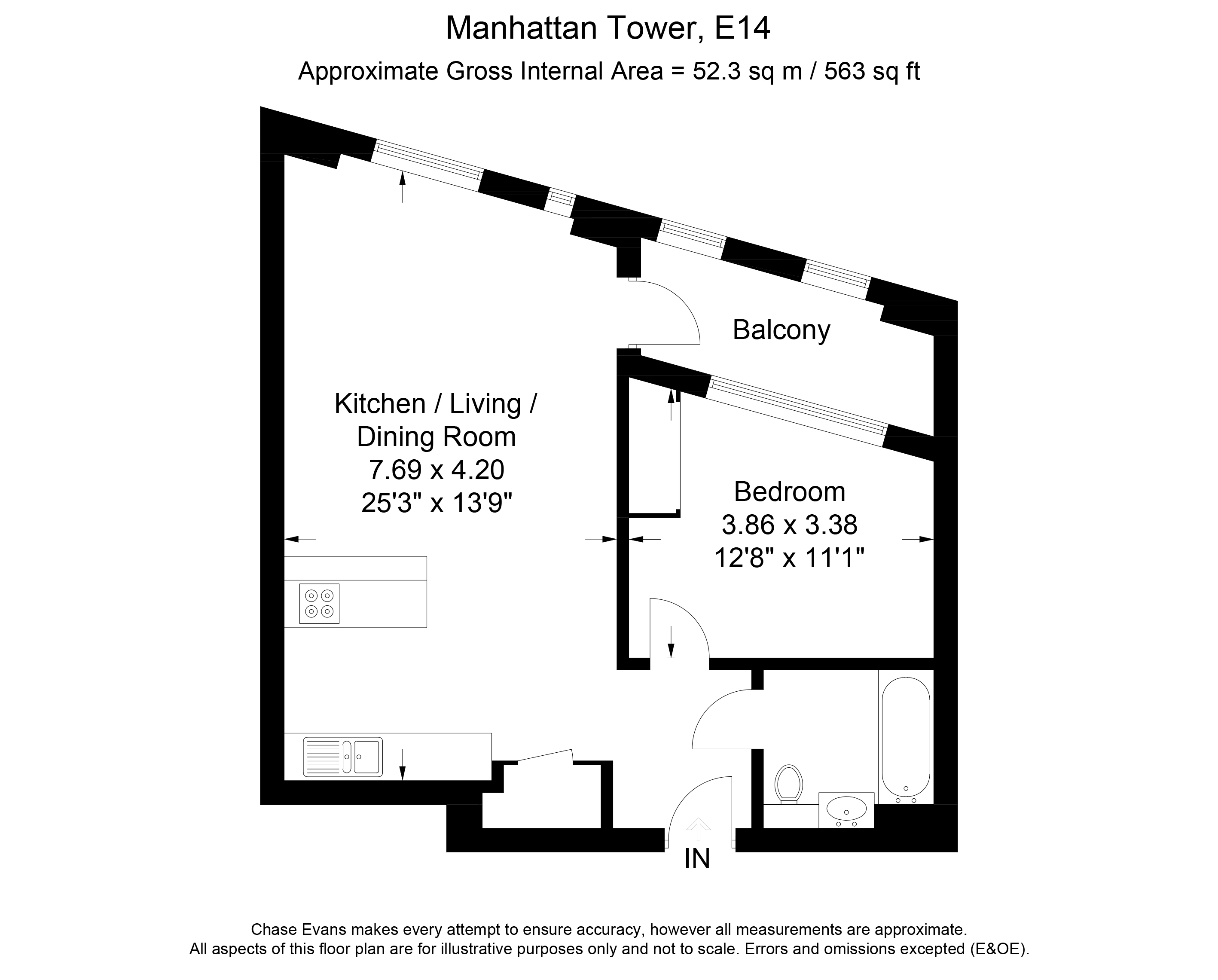 1 Bedrooms Flat to rent in Roosevelt Tower, Williamsburg Plaza, Canary Wharf E14