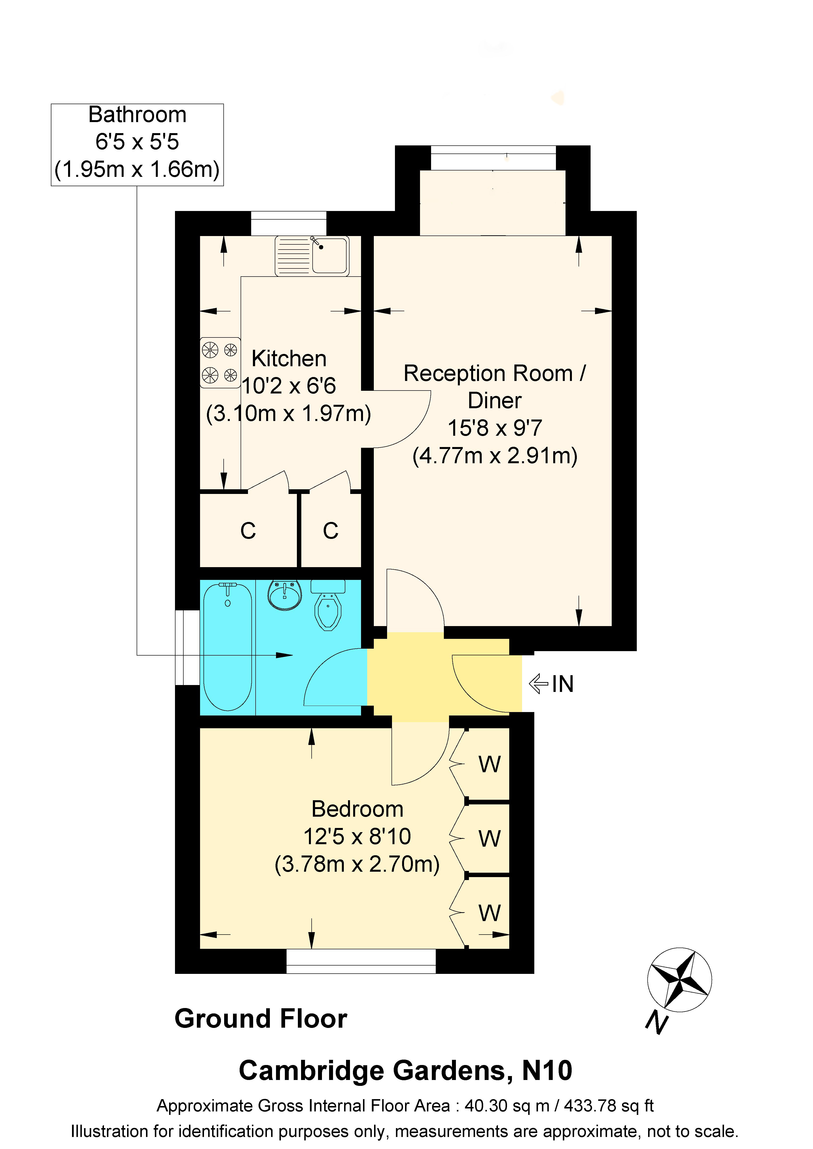 100, Cambridge Gardens, London floorplan