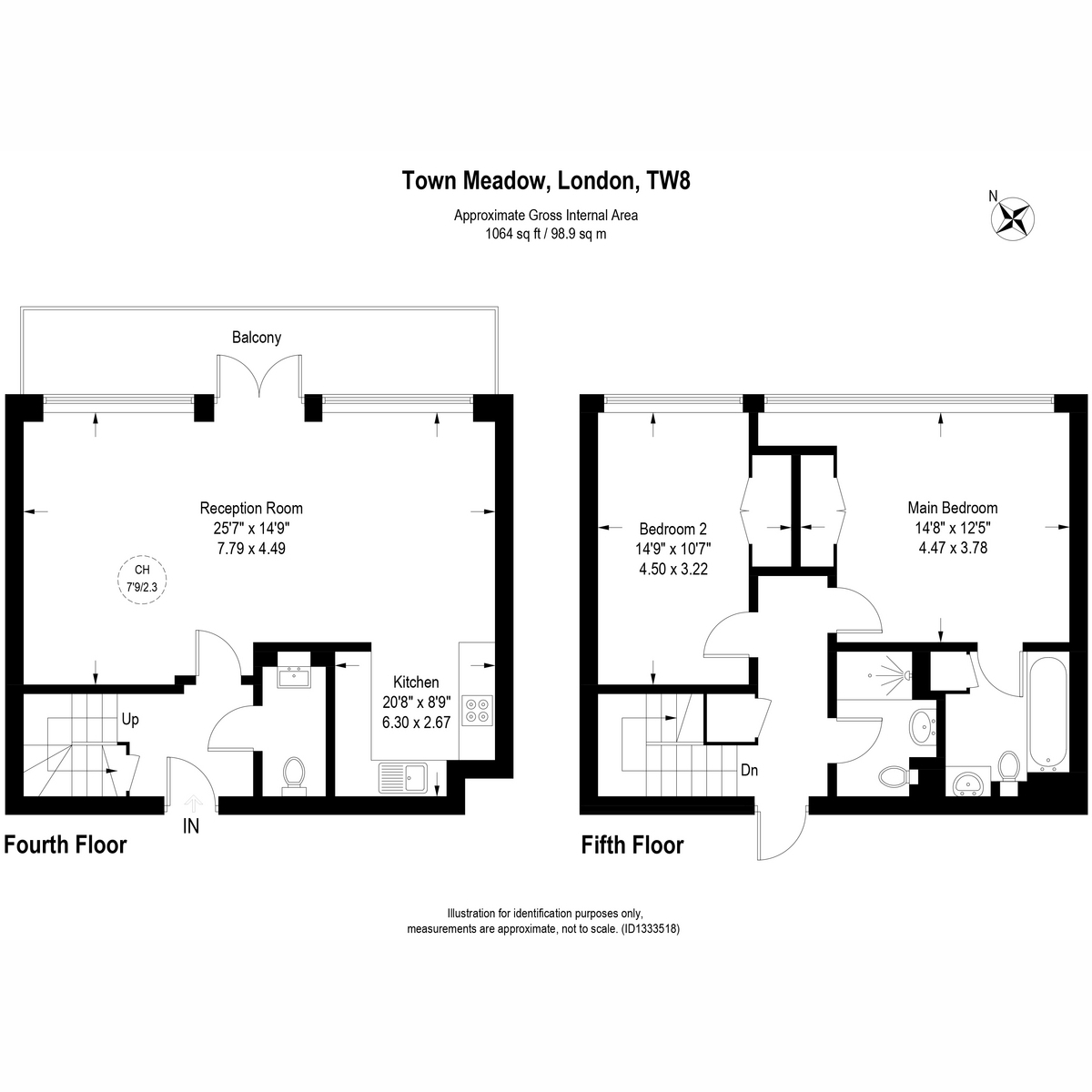 Flat Apartment 77, 1, Town Meadow, Brentford floorplan