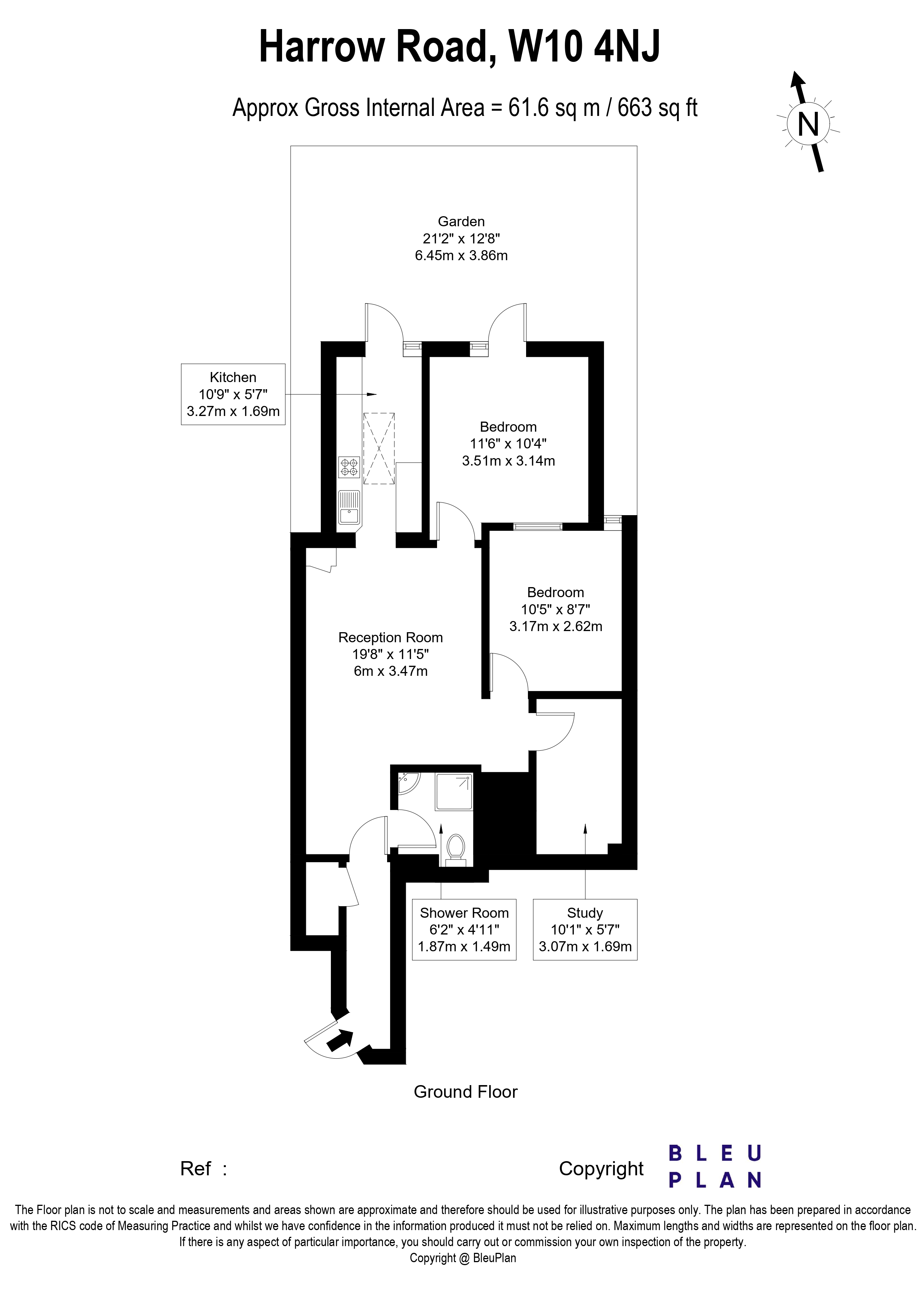 Ground Floor Flat, 582 Harrow Road, London floorplan