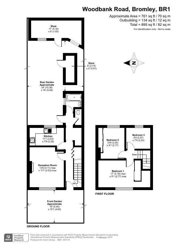 Woodbank Road, Downham, Bromley BR1, 3 bedroom terraced house for sale