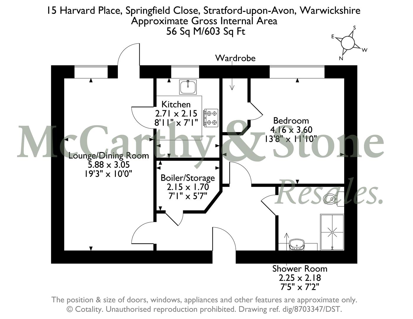 15 Harvard Place, Springfield Close, Stratford-Upon-Avon floorplan