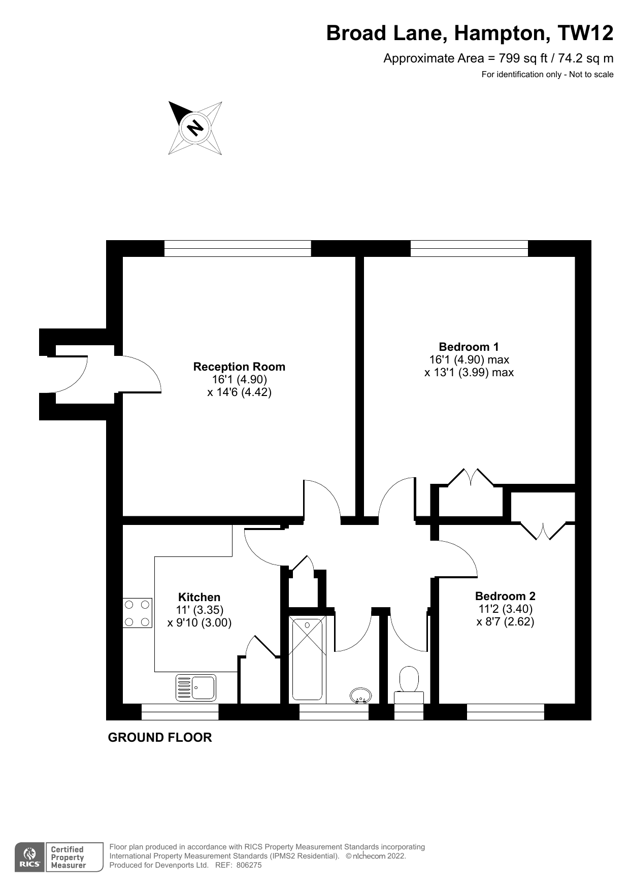 Broad Lane, Hampton floorplan
