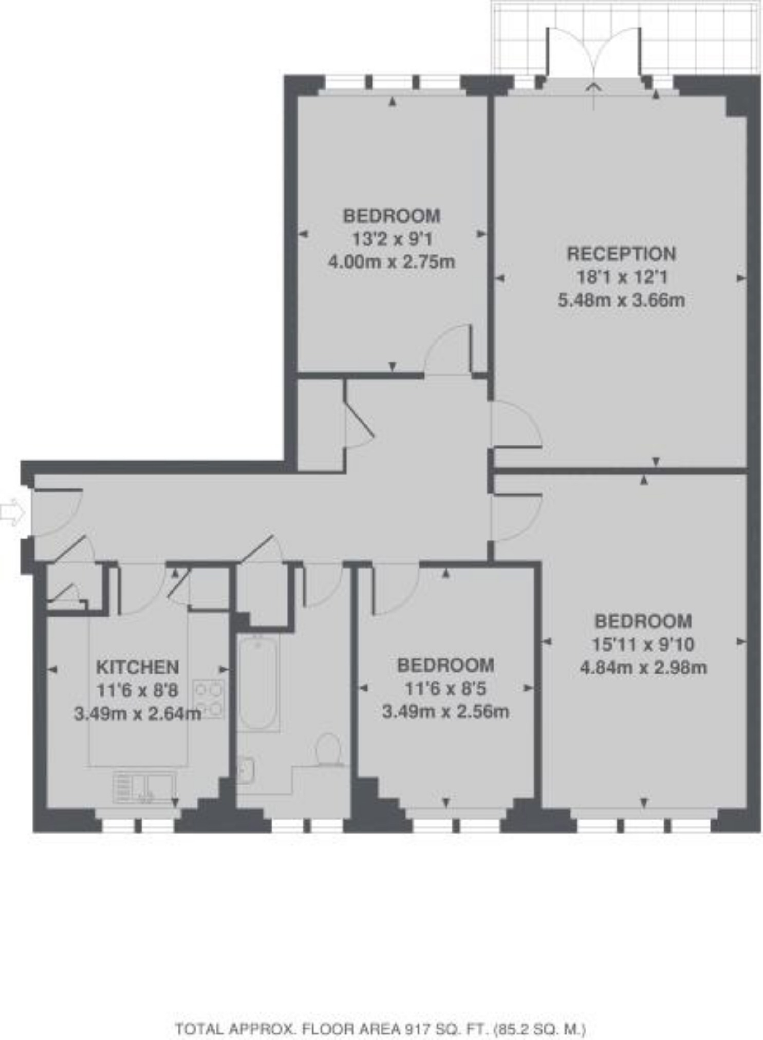 3 Bedrooms Flat to rent in Fairfax Road, London NW6