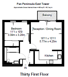 1 Bedrooms Flat to rent in Pan Peninsula Square, London E14