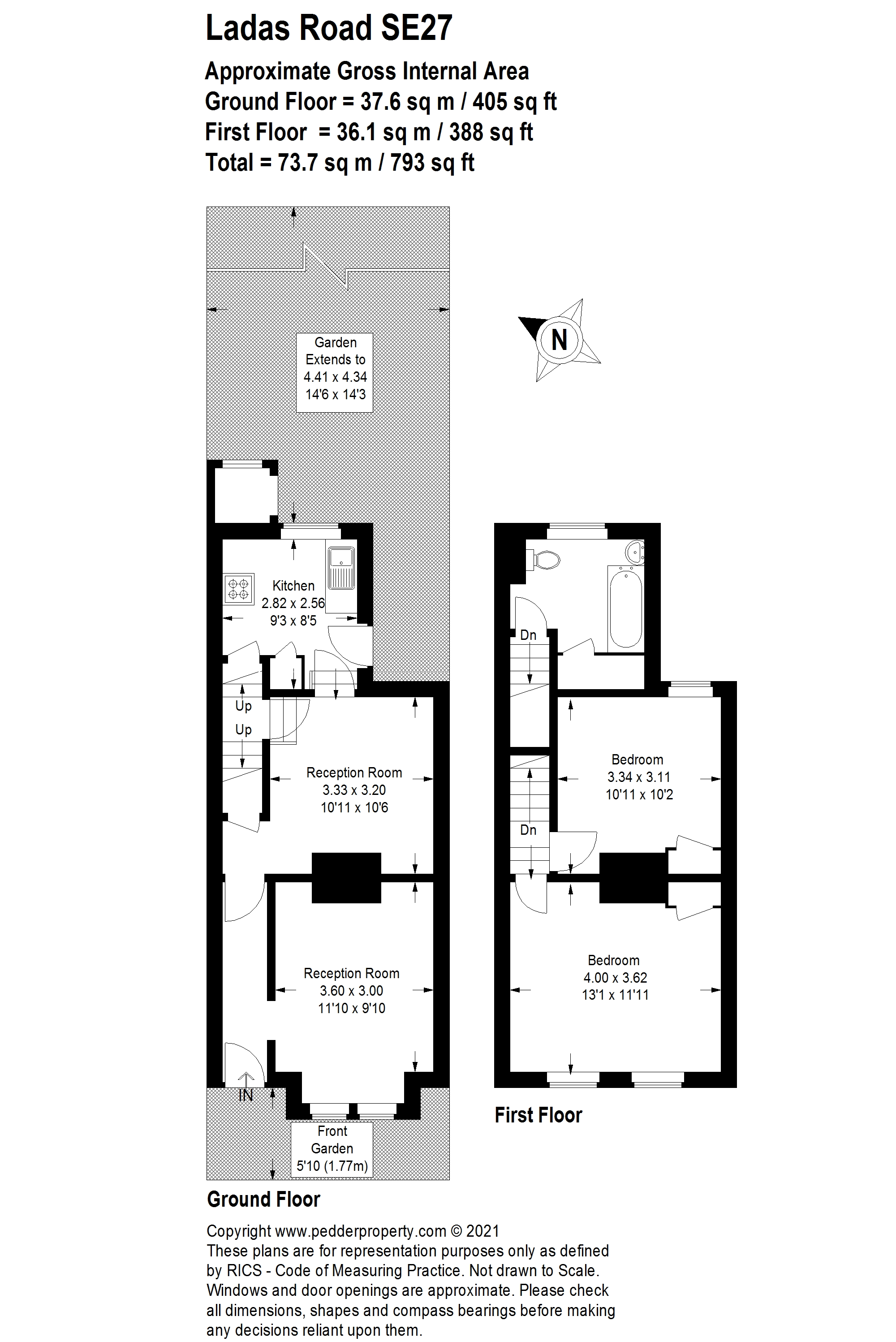 Ladas Road, West Norwood, London SE27, 2 bedroom terraced house for