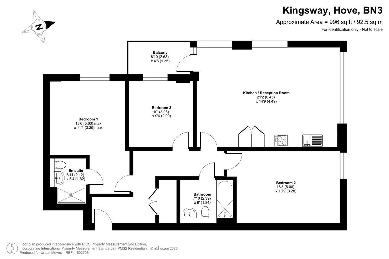 10, 133, Kingsway, Hove floorplan