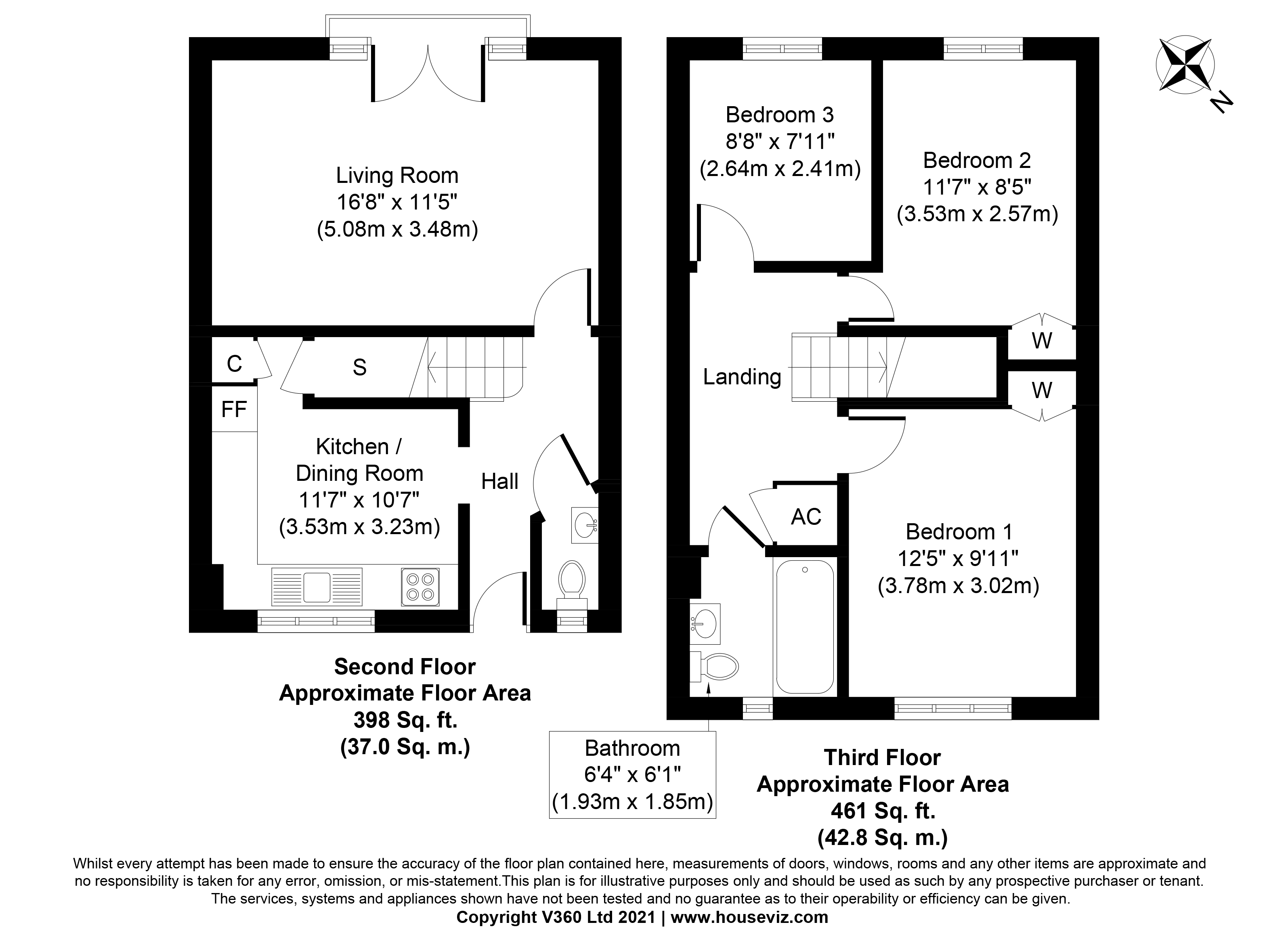 Coles Court, Trott Street, By Battersea (village) Square floorplan