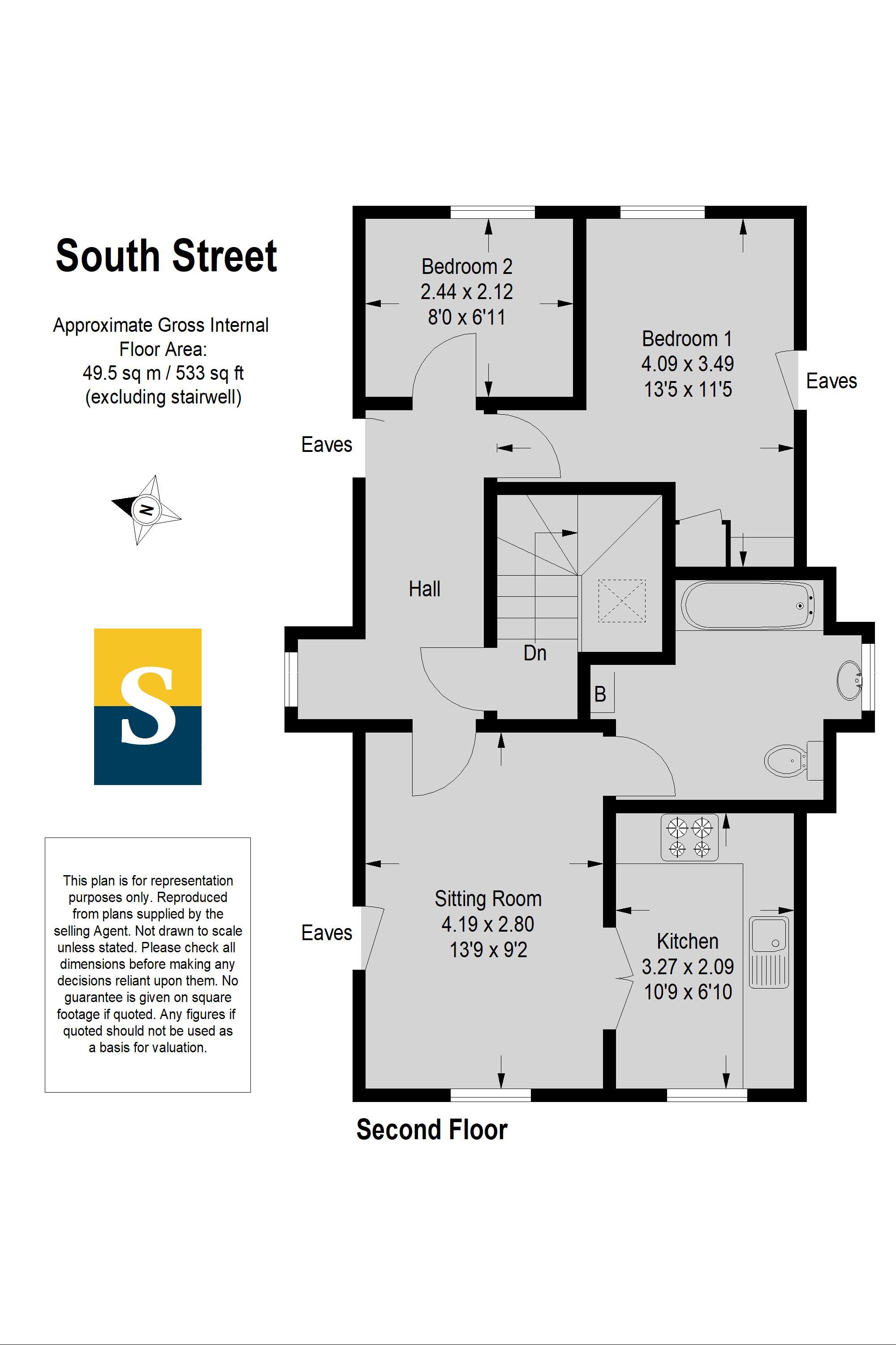 Flat 5, Bishops House Lower South Street, Godalming floorplan