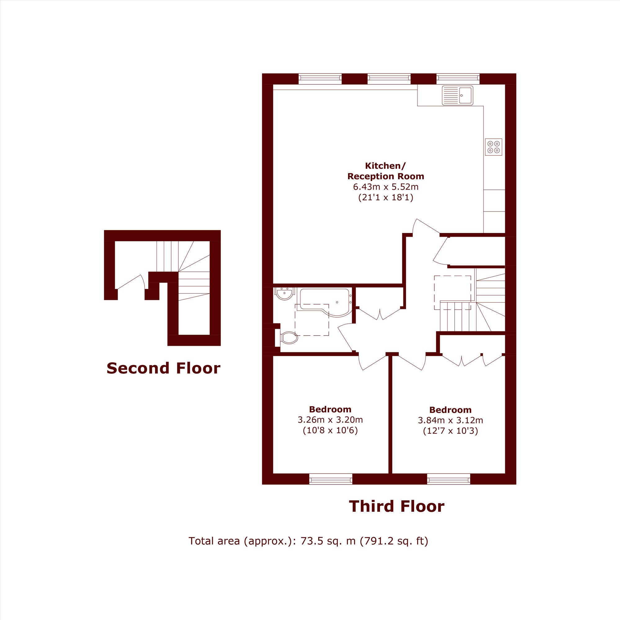 Elsham Road, London floorplan