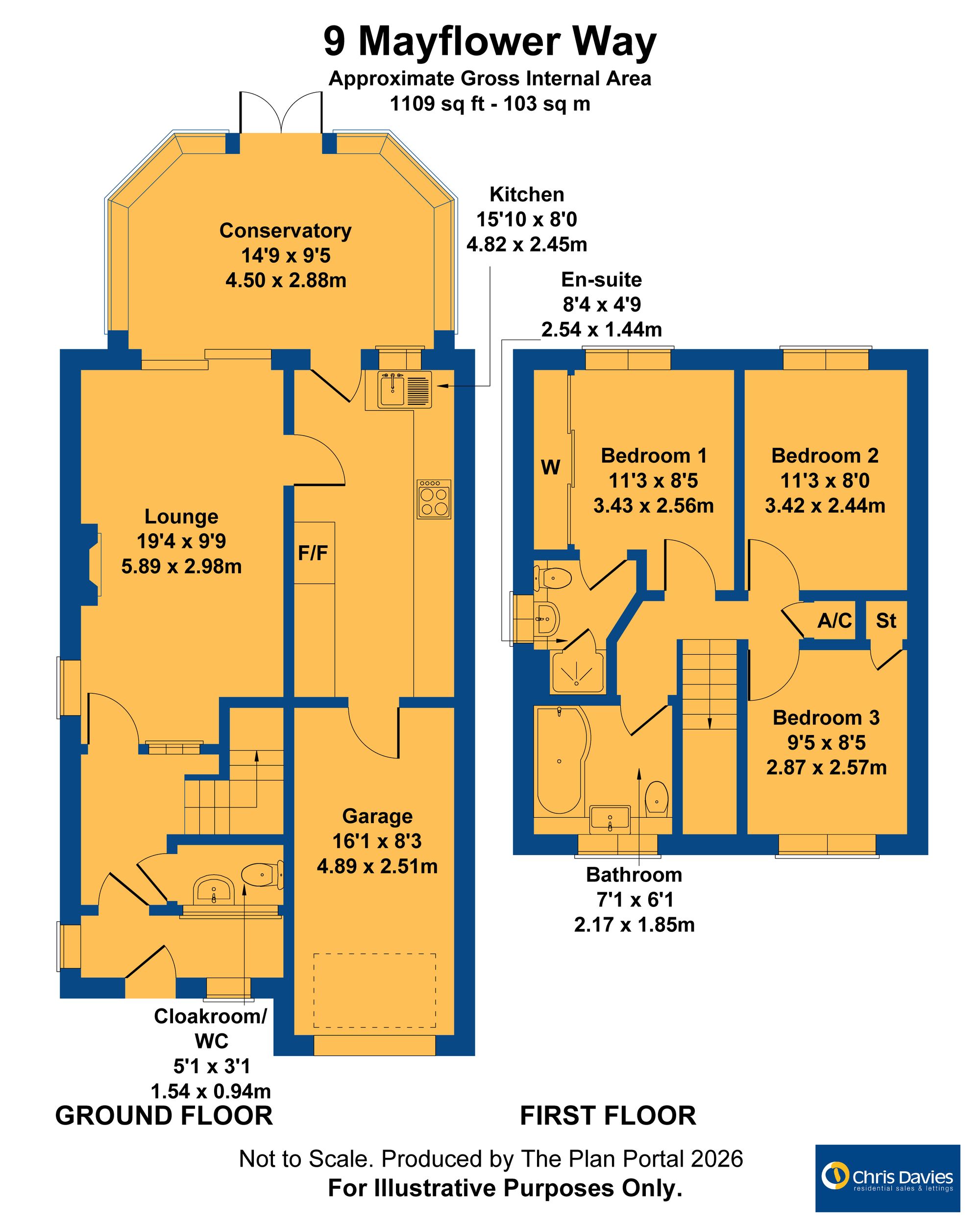 9 Mayflower Way, Barry floorplan