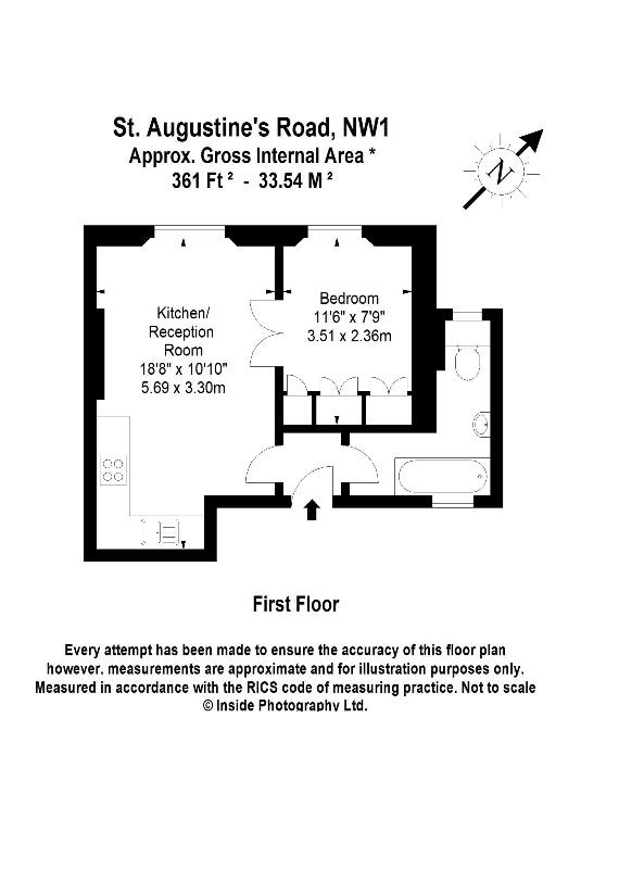 1 Bedrooms Flat to rent in St. Augustines Road, London NW1