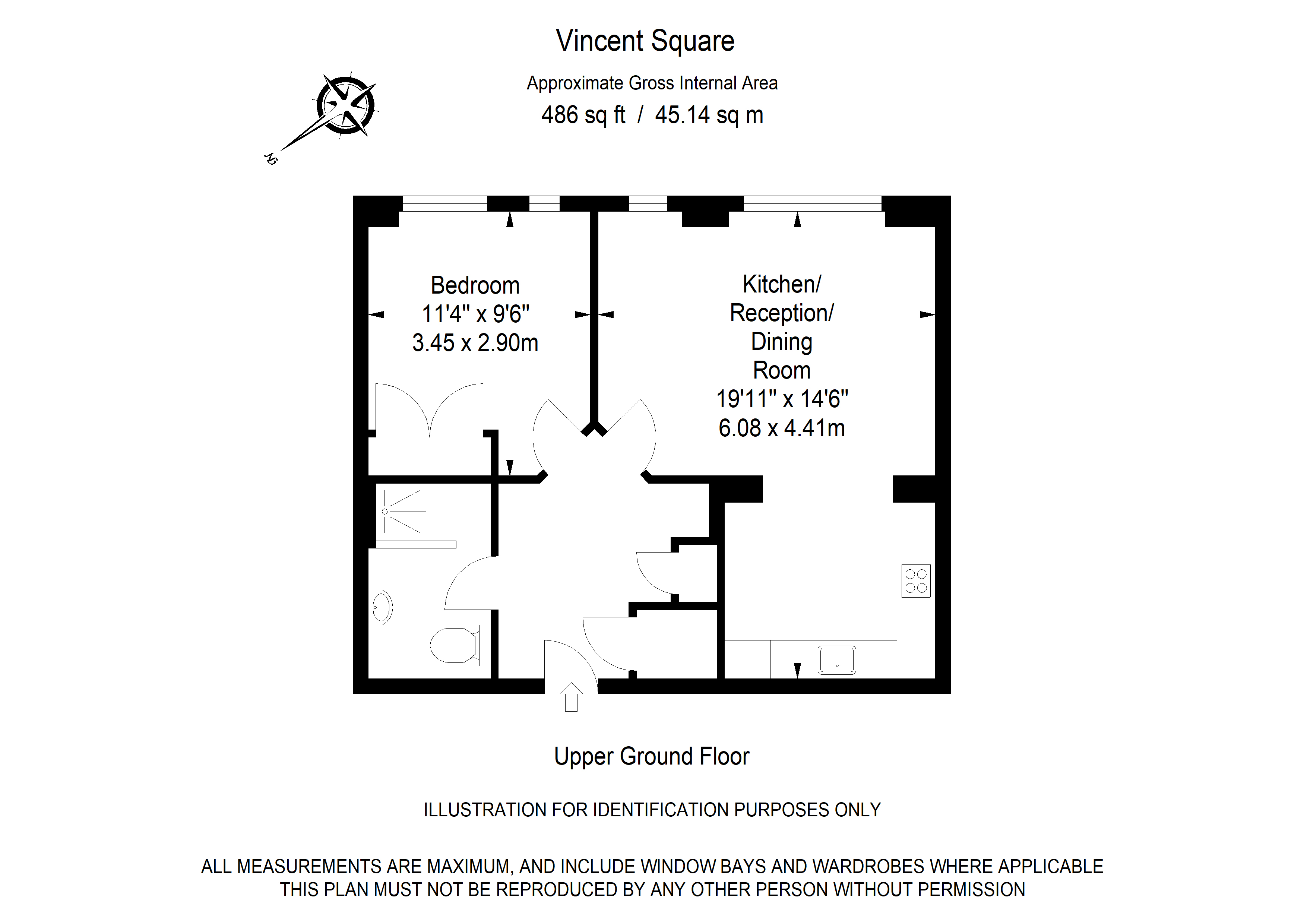 Flat 4, 87, Vincent Square, London floorplan