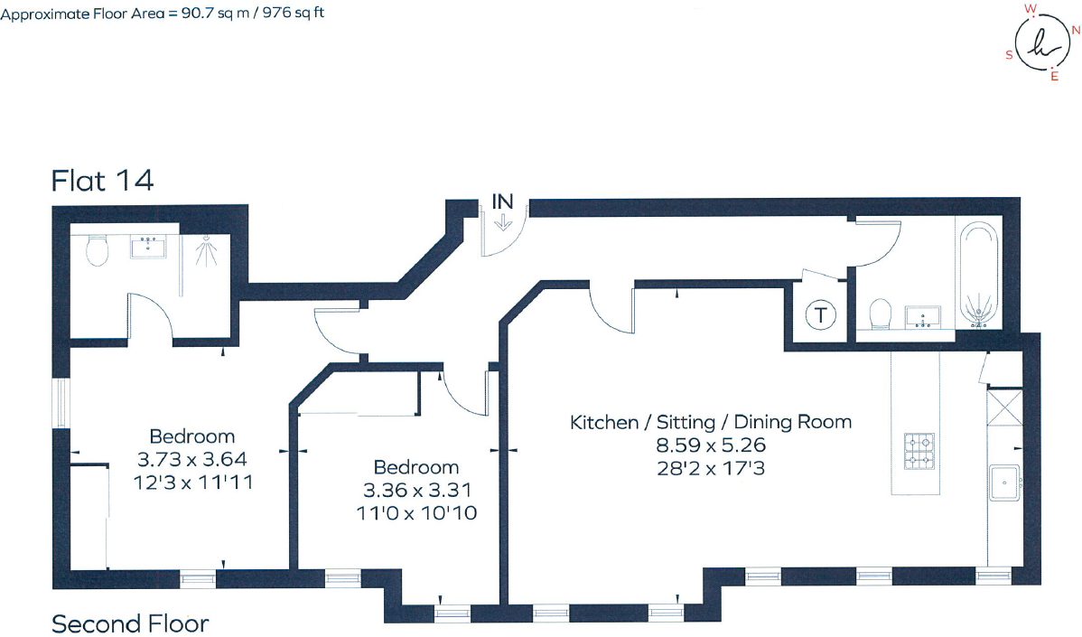 Apartment 14, 109 - 111 Bath Road, Cheltenham floorplan