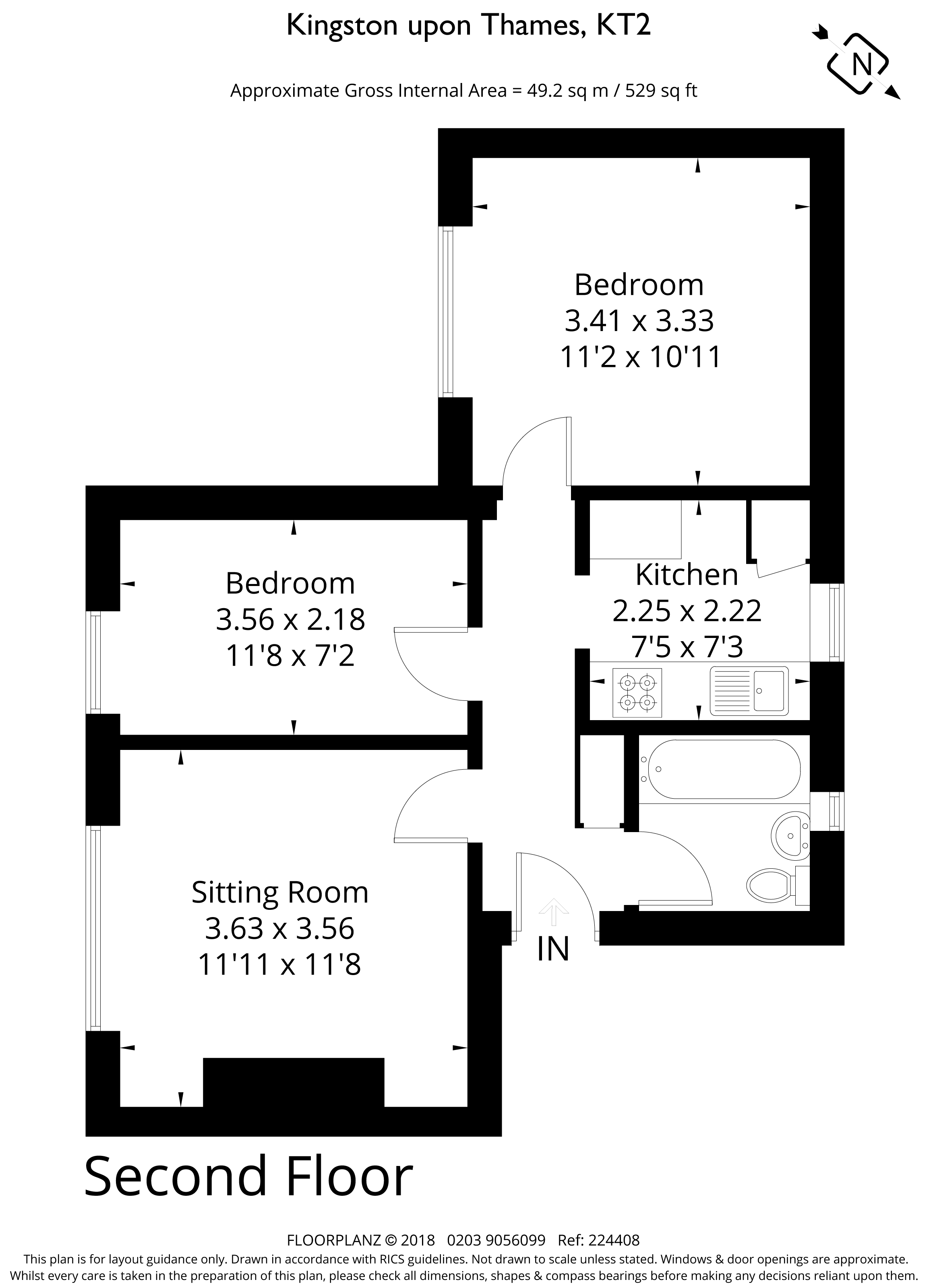 2 Bedrooms Flat to rent in Park Close, Kingston Upon Thames KT2