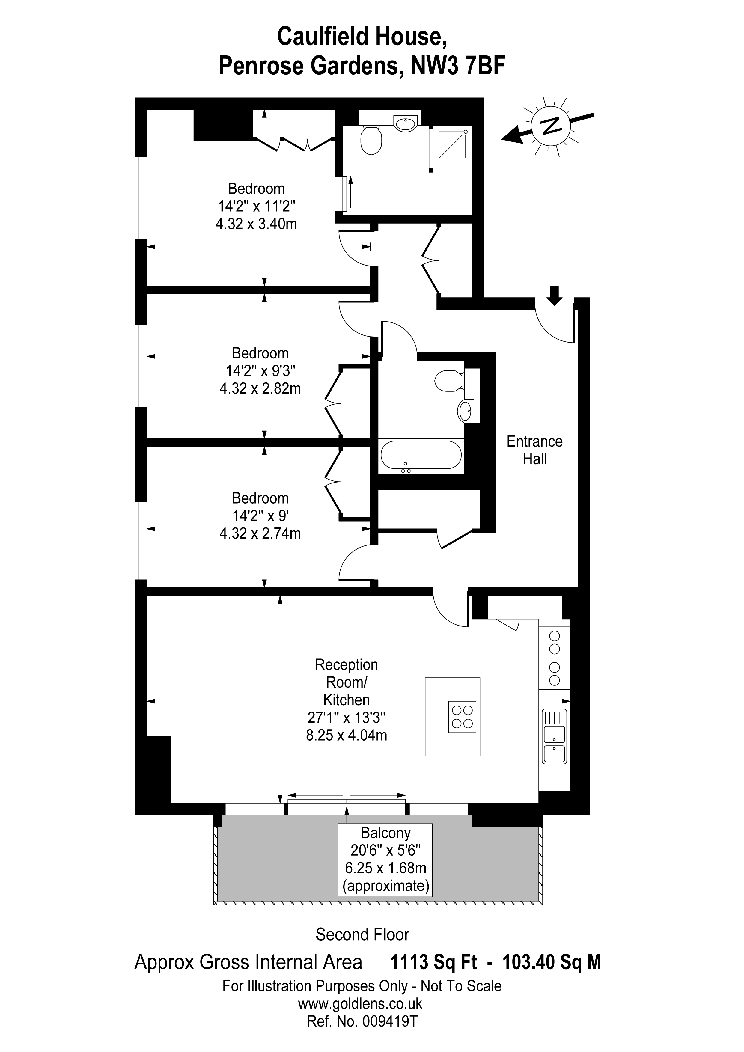 3 Bedrooms Flat to rent in Caulfield House, 1 Penrose Gardens, Hampstead, London NW3