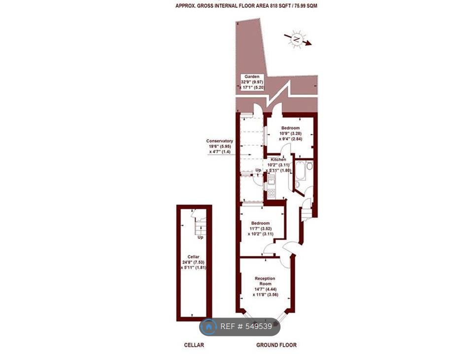 2 Bedrooms Flat to rent in Ground Floor, London SW9