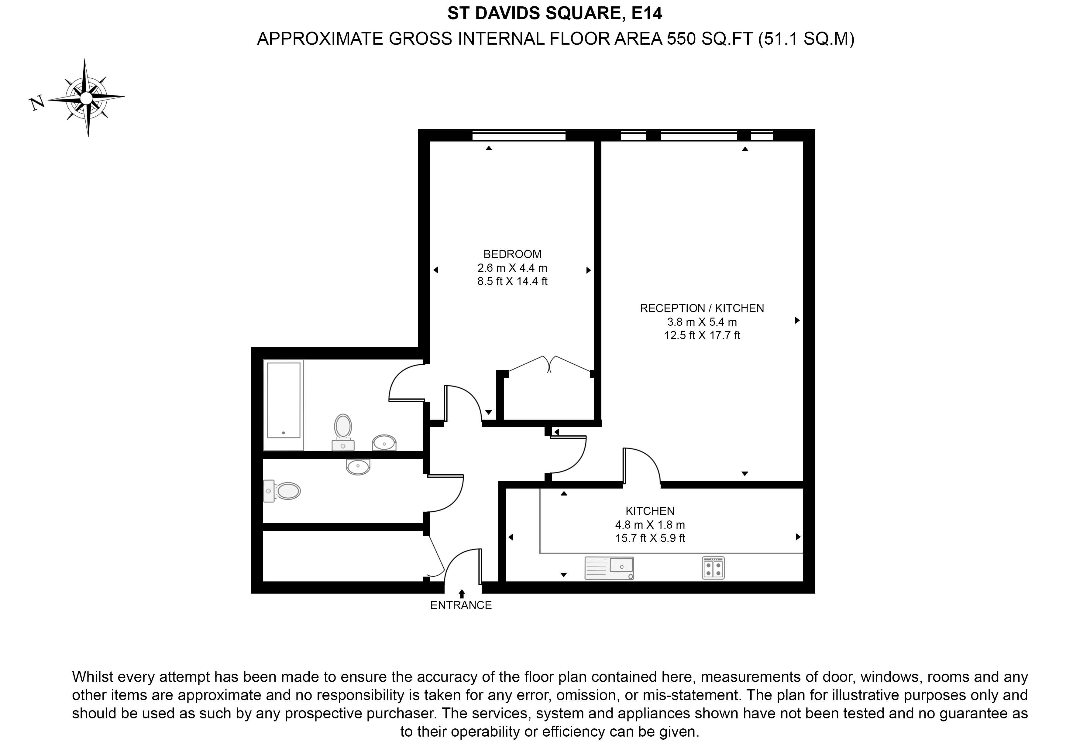 Flat 164,, St. Davids Square, London floorplan